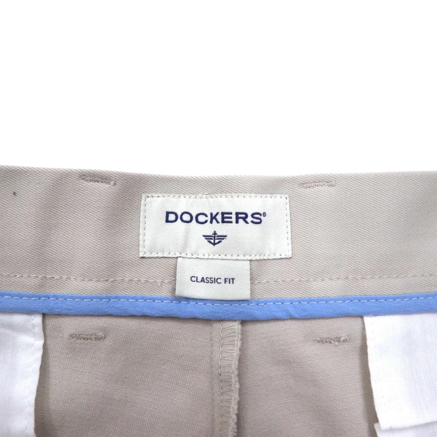 DOCKERS ( Levi's ) タック ワイド チノパンツ 36 ベージュ コットン CLASSIC FIT センタープレス