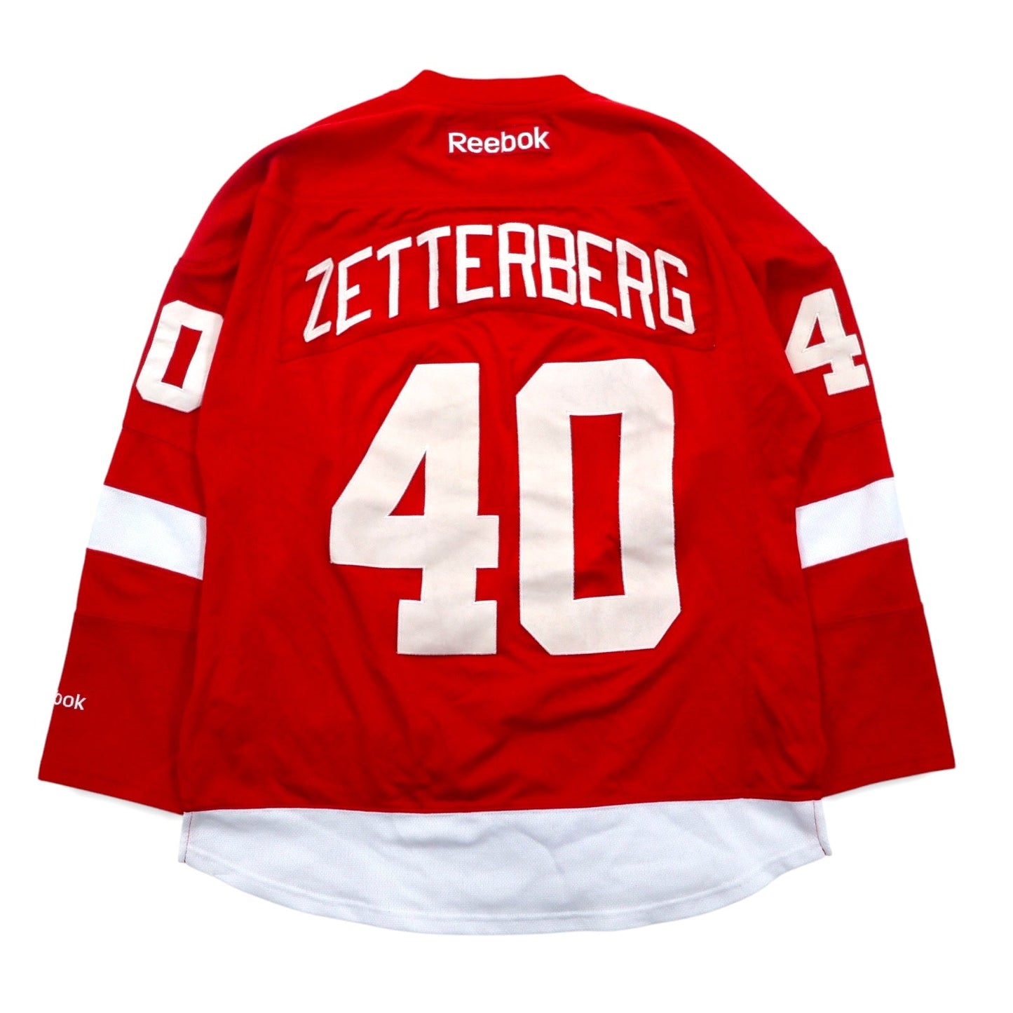 Reebok ゲームシャツ ホッケーシャツ L レッド メッシュ NHL RED WINGS ナンバリング ZETTERBERG
