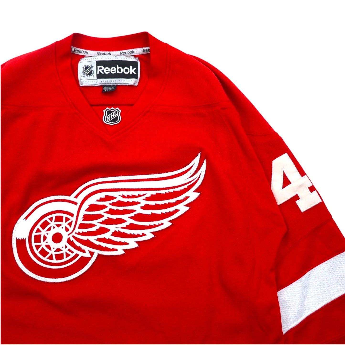 Reebok ゲームシャツ ホッケーシャツ L レッド メッシュ NHL RED WINGS ナンバリング ZETTERBERG