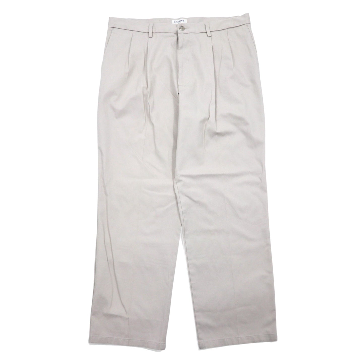 DOCKERS ( Levi's ) タック ワイド チノパンツ 36 ベージュ コットン CLASSIC FIT センタープレス
