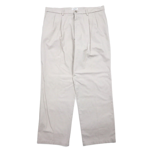 DOCKERS ( Levi's ) タック ワイド チノパンツ 36 ベージュ コットン CLASSIC FIT センタープレス