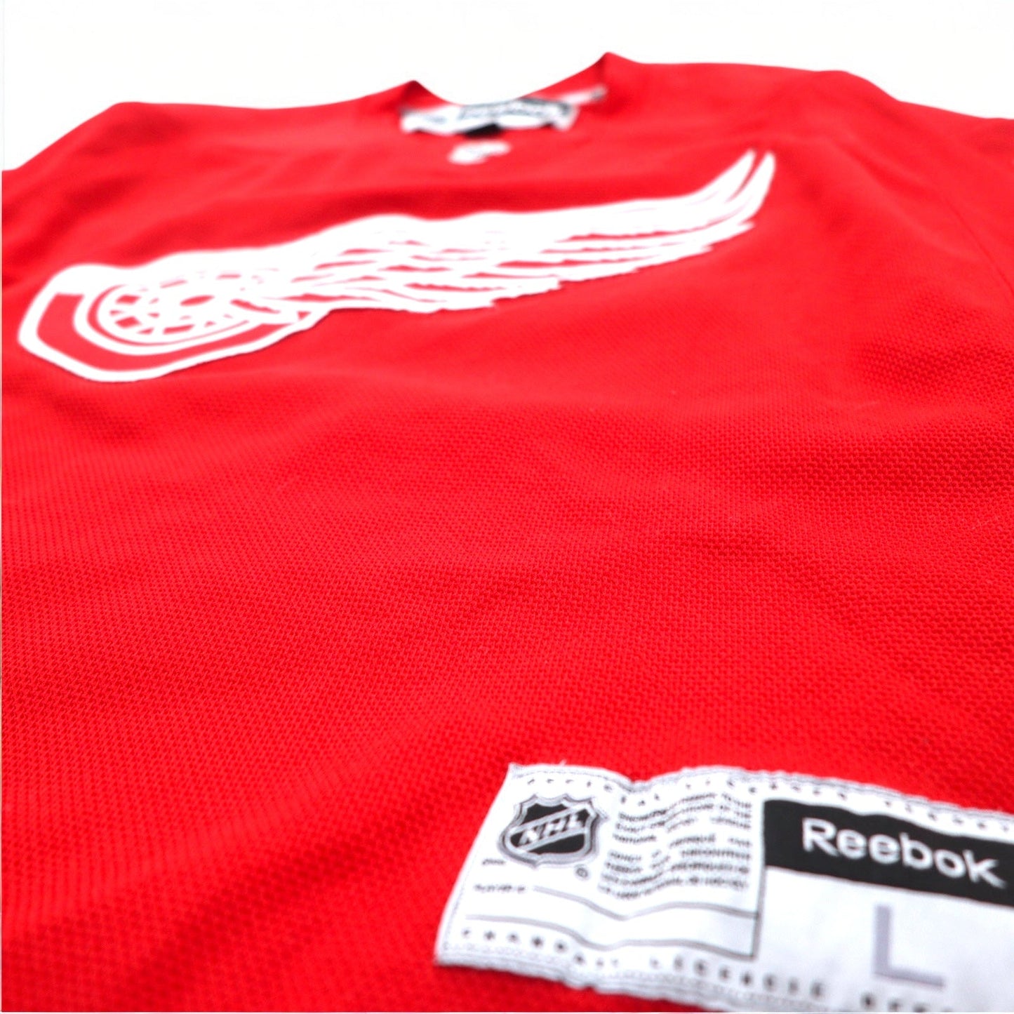 Reebok ゲームシャツ ホッケーシャツ L レッド メッシュ NHL RED WINGS ナンバリング ZETTERBERG