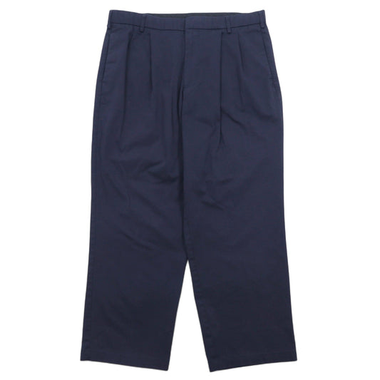 DOCKERS ( Levi's ) タック ワイド チノパンツ 36 ネイビー コットン PLEATED RELAXED FIT