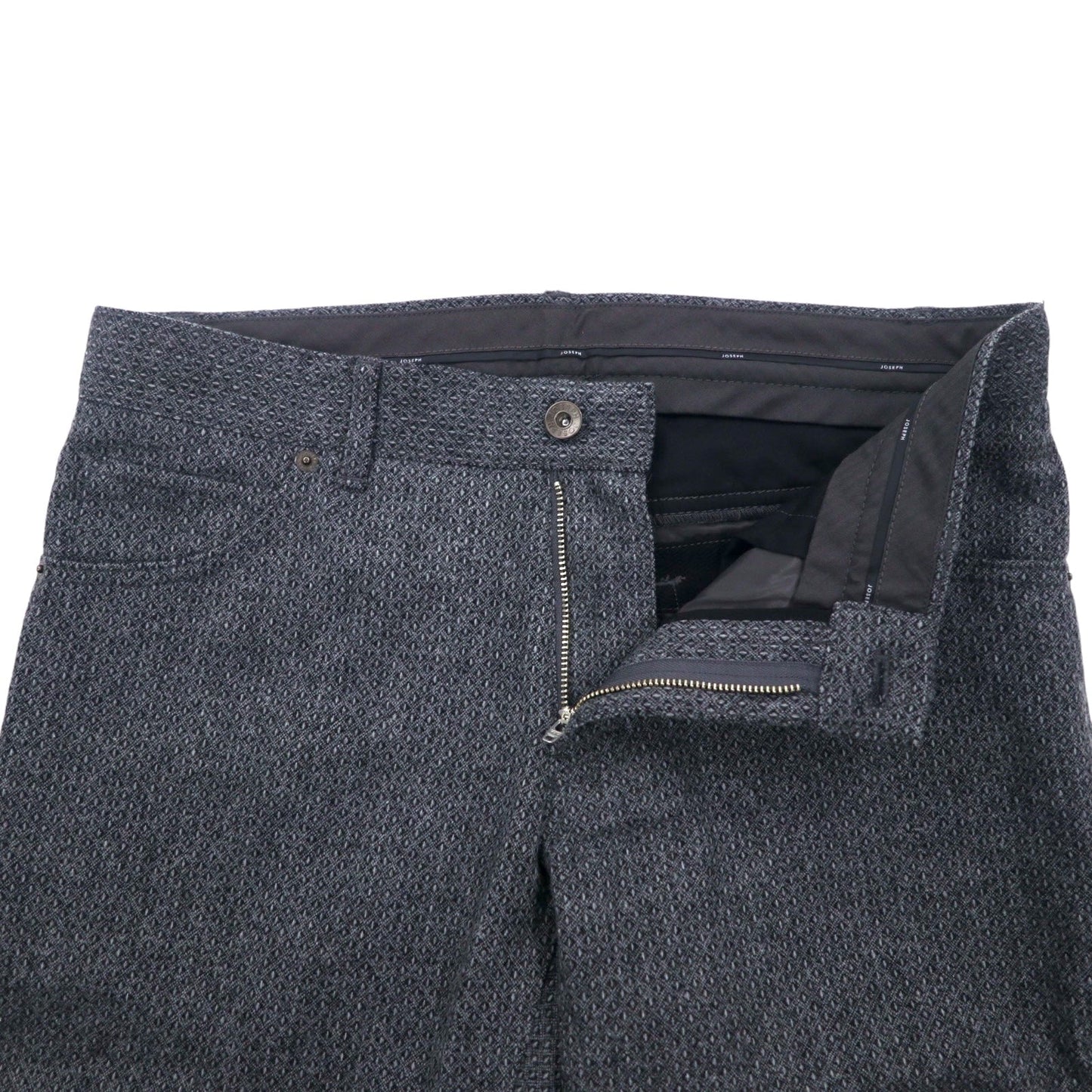 JOSEPH HOMME バーズアイ 5ポケット スラックスパンツ M グレー ウール