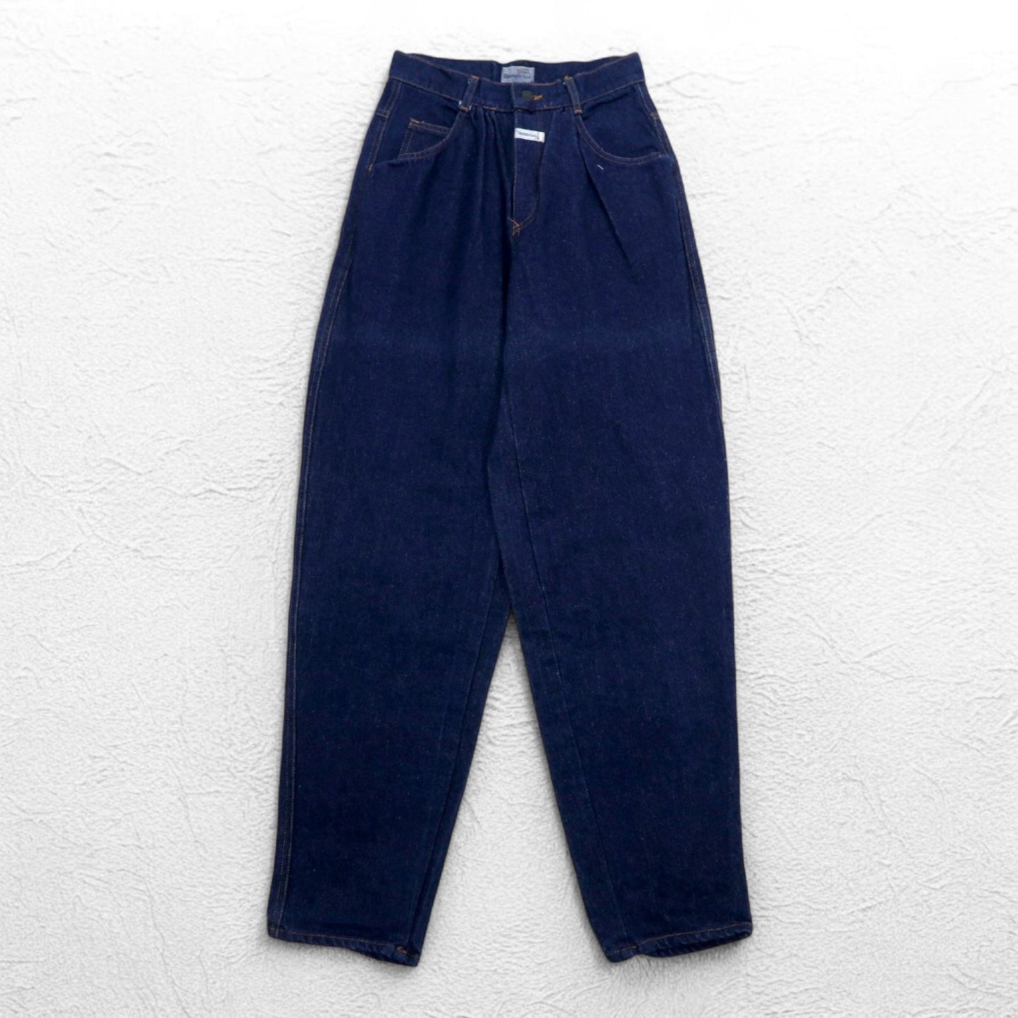 MARITHE + FRANCOIS GIRBAUD フランス製 80年代 Reproduction jeans ハイウエスト ワイド テーパード デニムパンツ S インディゴ ブルー コットン