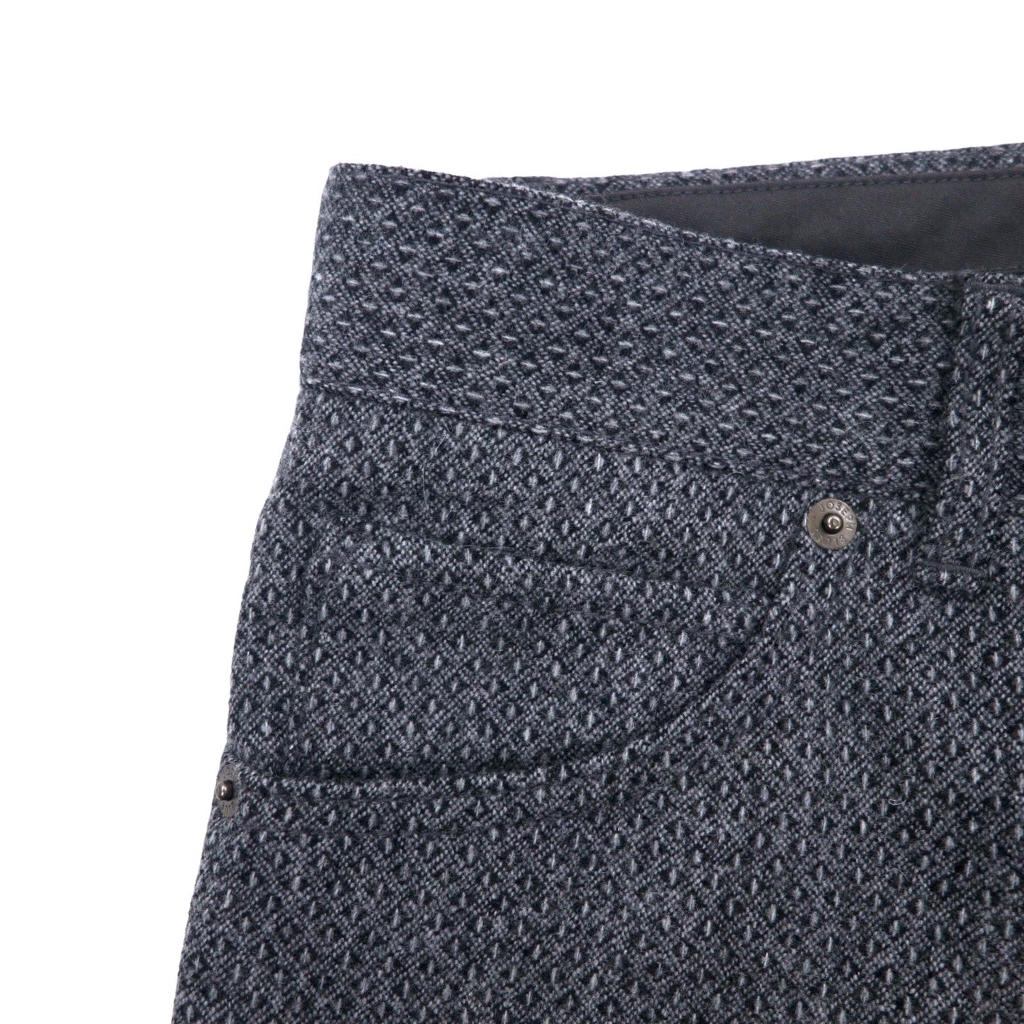 JOSEPH HOMME バーズアイ 5ポケット スラックスパンツ M グレー ウール