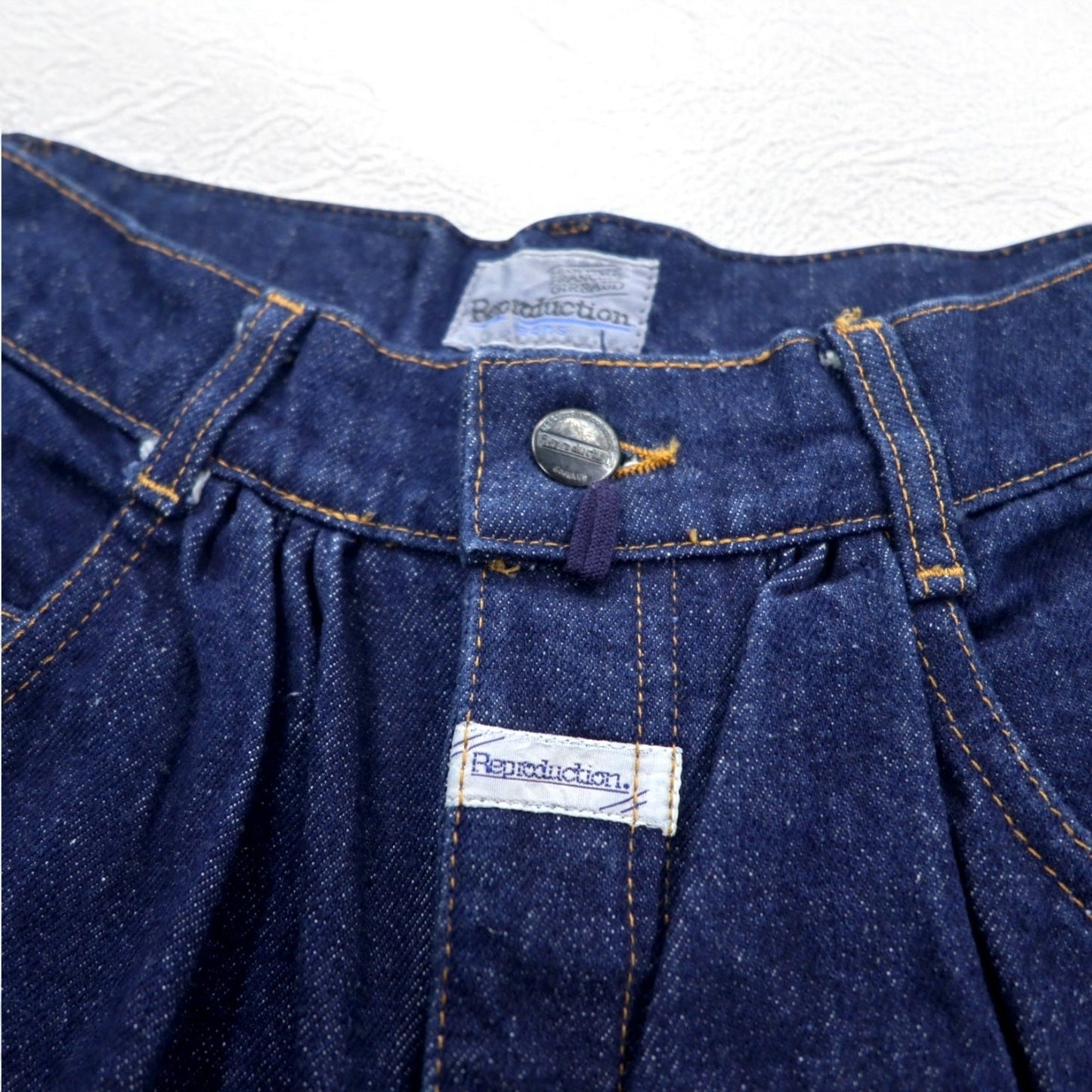 MARITHE + FRANCOIS GIRBAUD フランス製 80年代 Reproduction jeans ハイウエスト ワイド テーパード デニムパンツ S インディゴ ブルー コットン