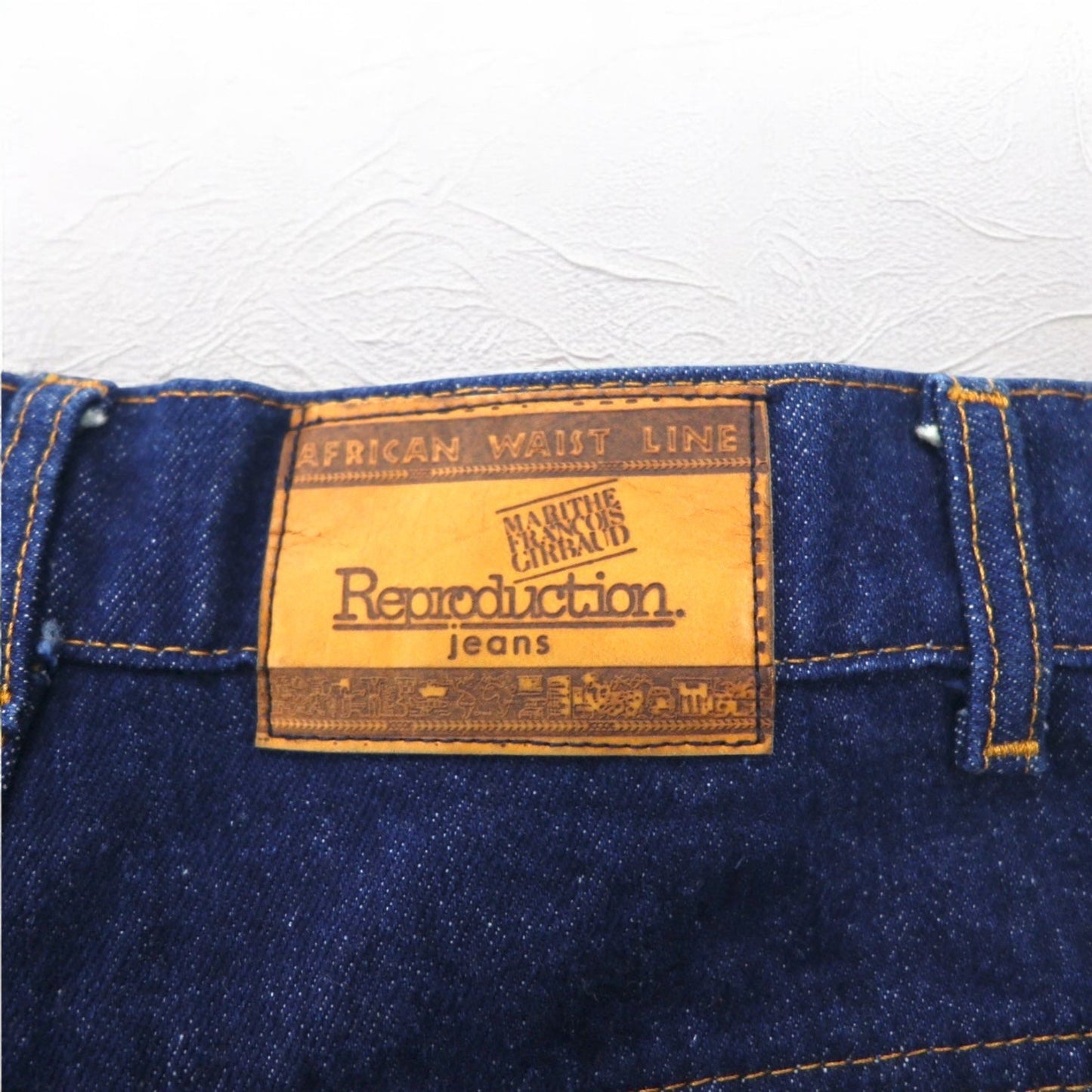 MARITHE + FRANCOIS GIRBAUD フランス製 80年代 Reproduction jeans ハイウエスト ワイド テーパード デニムパンツ S インディゴ ブルー コットン