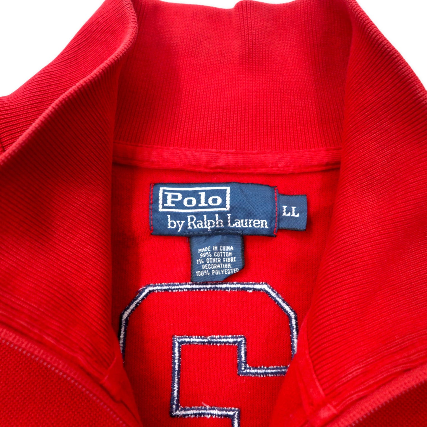 Polo by Ralph Lauren リバースウィーブ仕様 ビッグポニー トラックジャケット ジャージ LL レッド コットン UNITED STATE 星条旗 ナンバリング