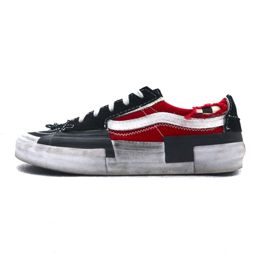 VANS スケートロー リコントラクト SK8-LOW RECONSTRUCT ダメージ加工 スニーカー26.5cm ブラック レッド VN0009QS455
