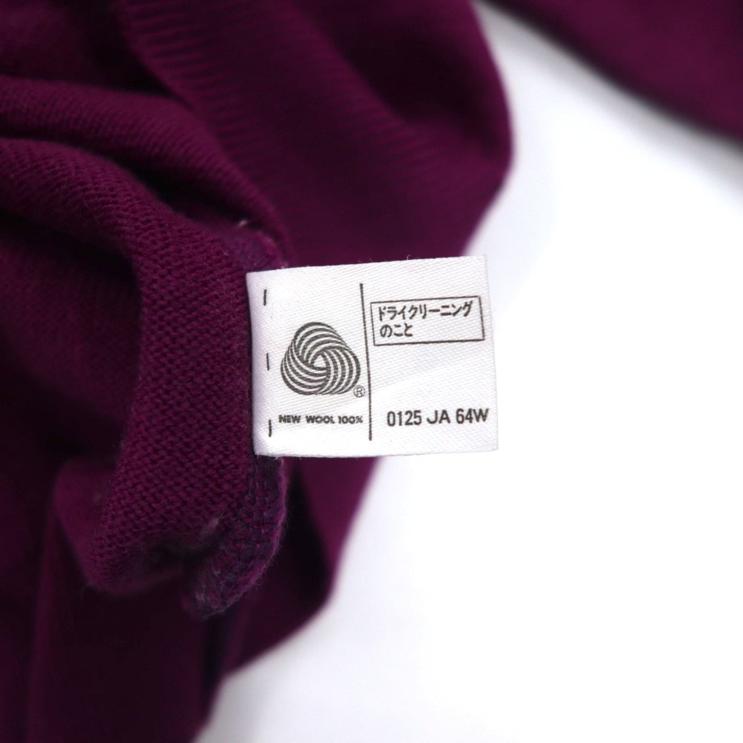 KENZO GOLF 90年代 モックネック ハイゲージニット セーター S パープル ウール ワンポイントロゴ刺繍 日本製