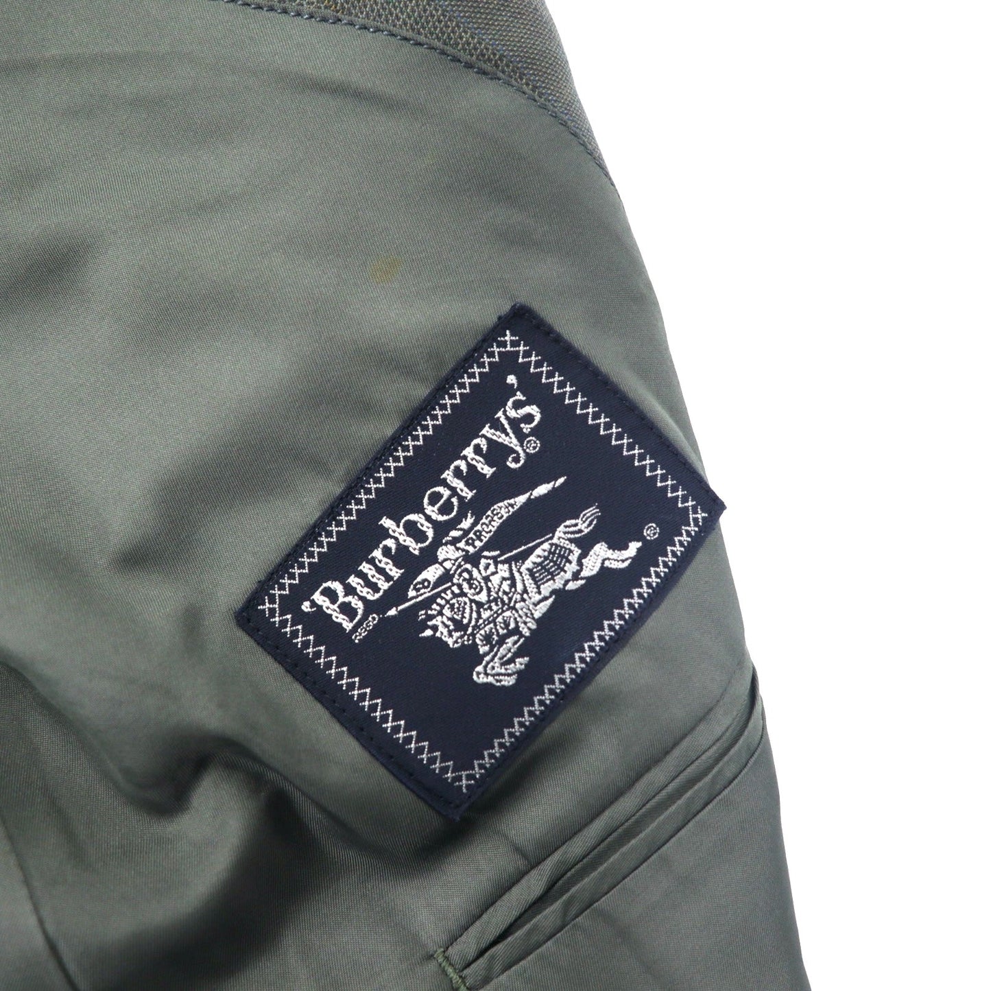 Burberrys オールド 2B スーツ セットアップ 96-86-170 AB5 カーキ 玉虫色 チェック ウール 日本製