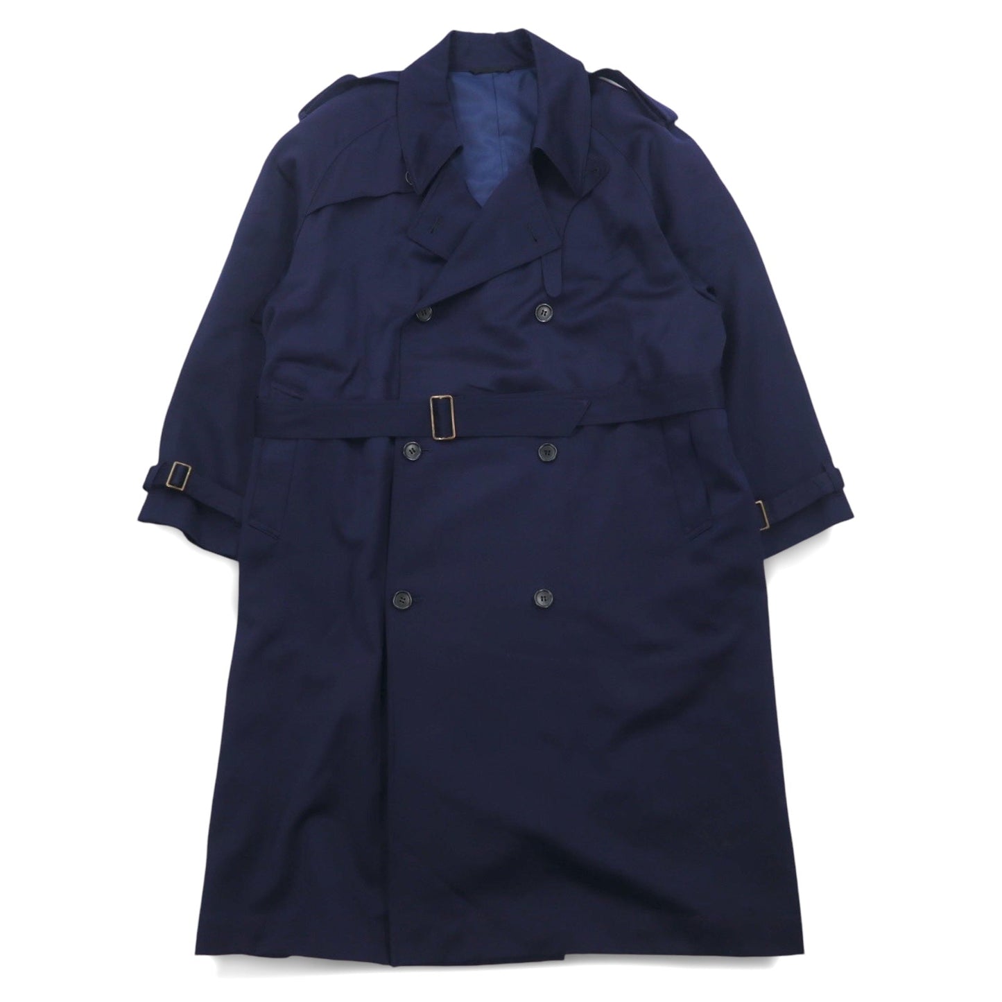 NOIL ダブルブレスト トレンチコート L ネイビー ウール ベルト付き