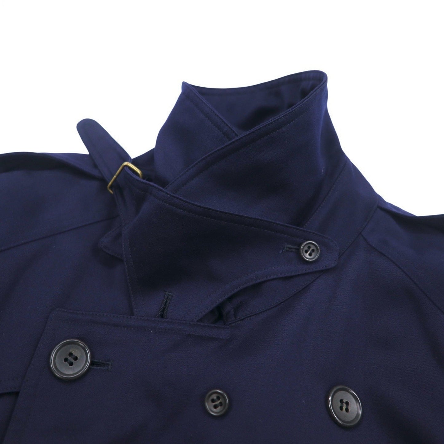 NOIL ダブルブレスト トレンチコート L ネイビー ウール ベルト付き