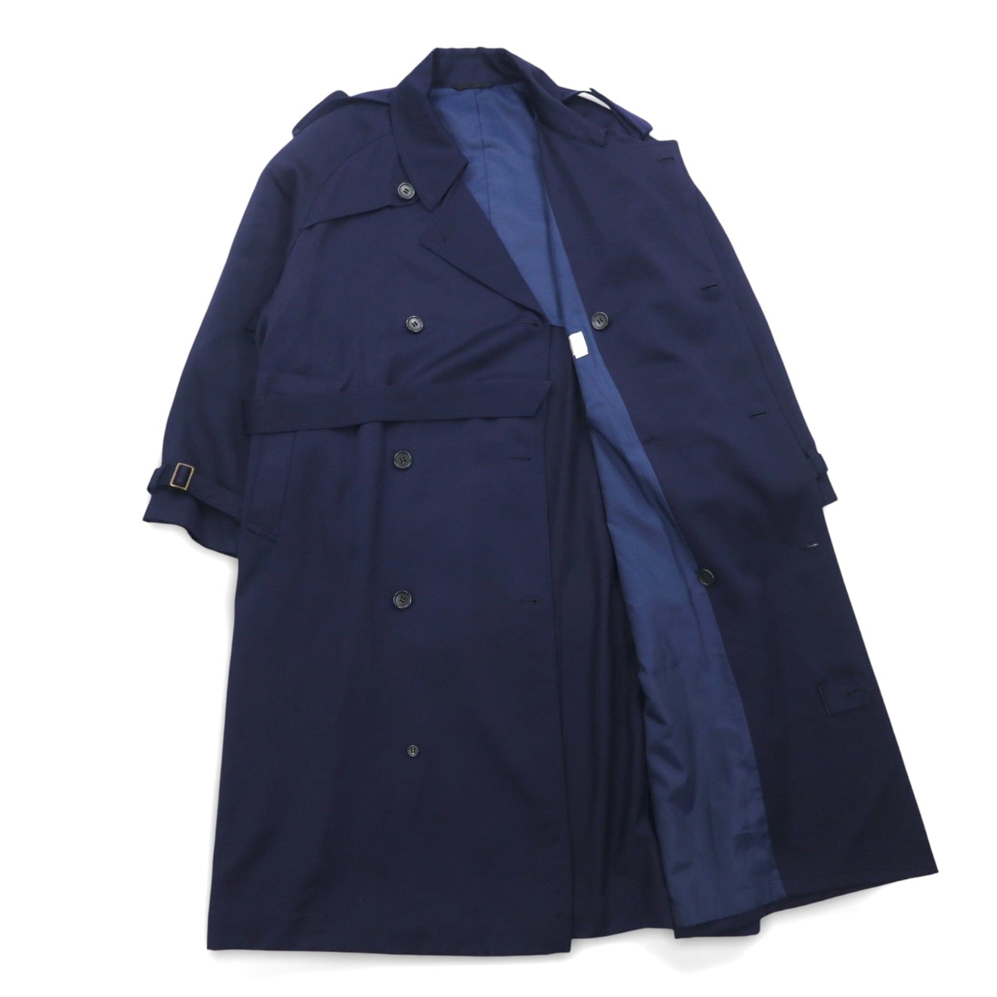 NOIL ダブルブレスト トレンチコート L ネイビー ウール ベルト付き