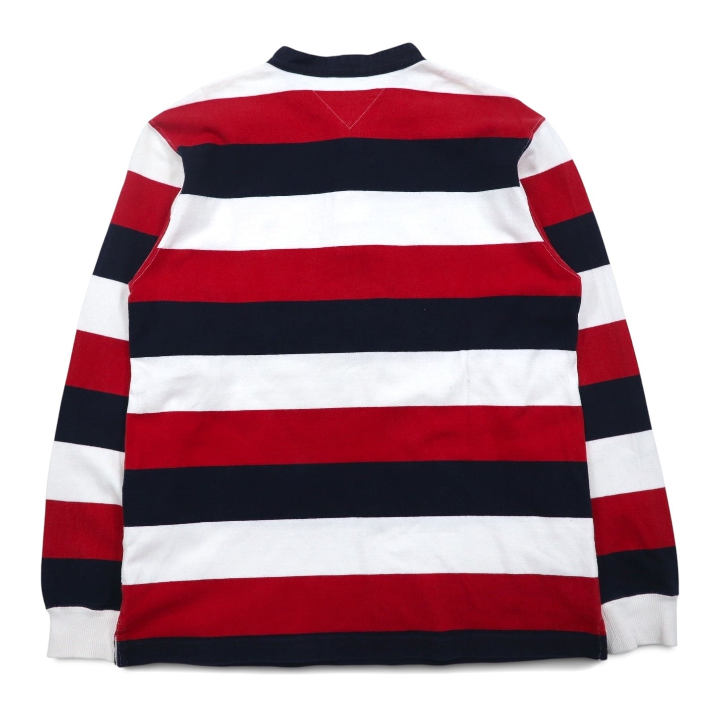 TOMMY HILFIGER バンドカラー ラガーシャツ M トリコロール ボーダー ヘンリーネック