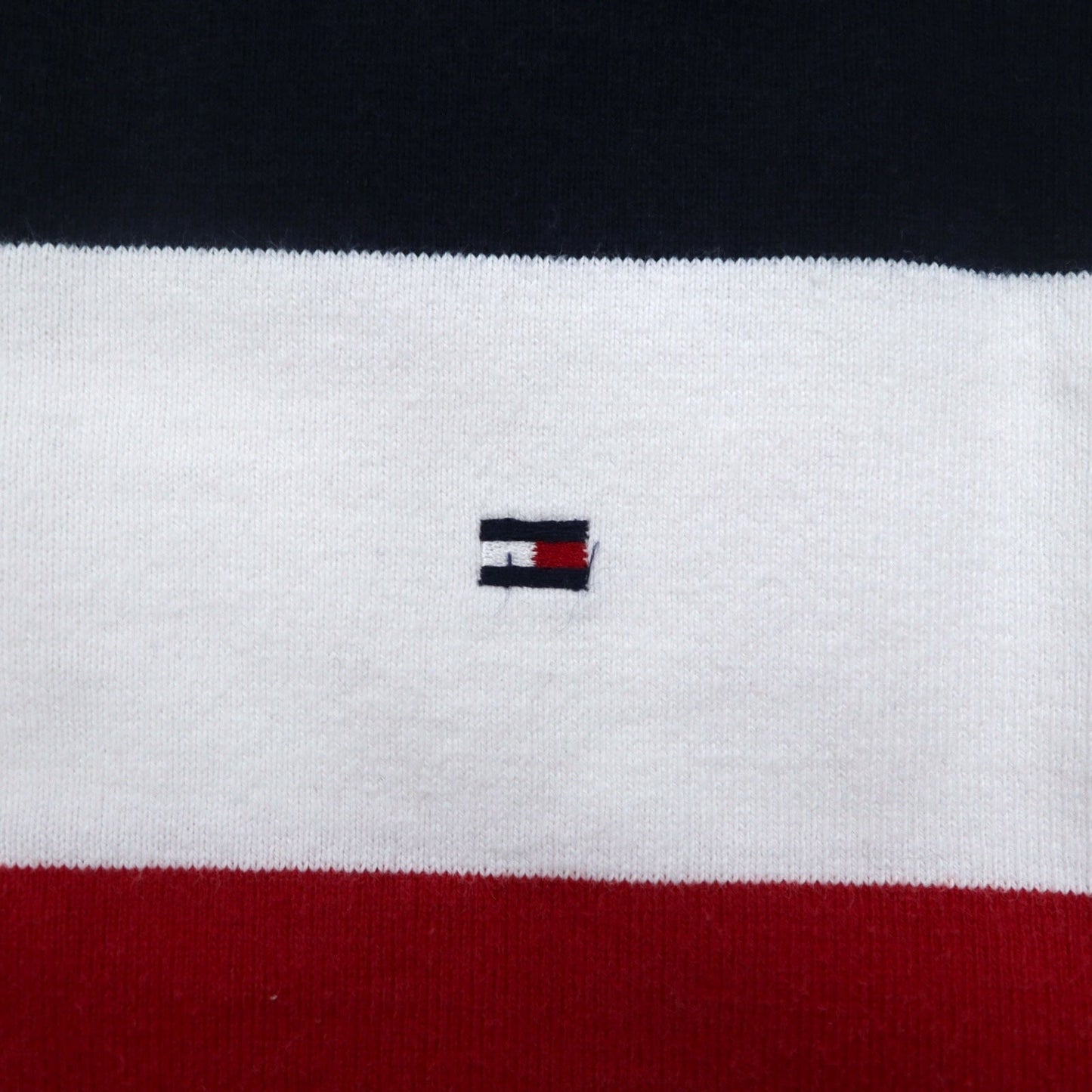 TOMMY HILFIGER バンドカラー ラガーシャツ M トリコロール ボーダー ヘンリーネック