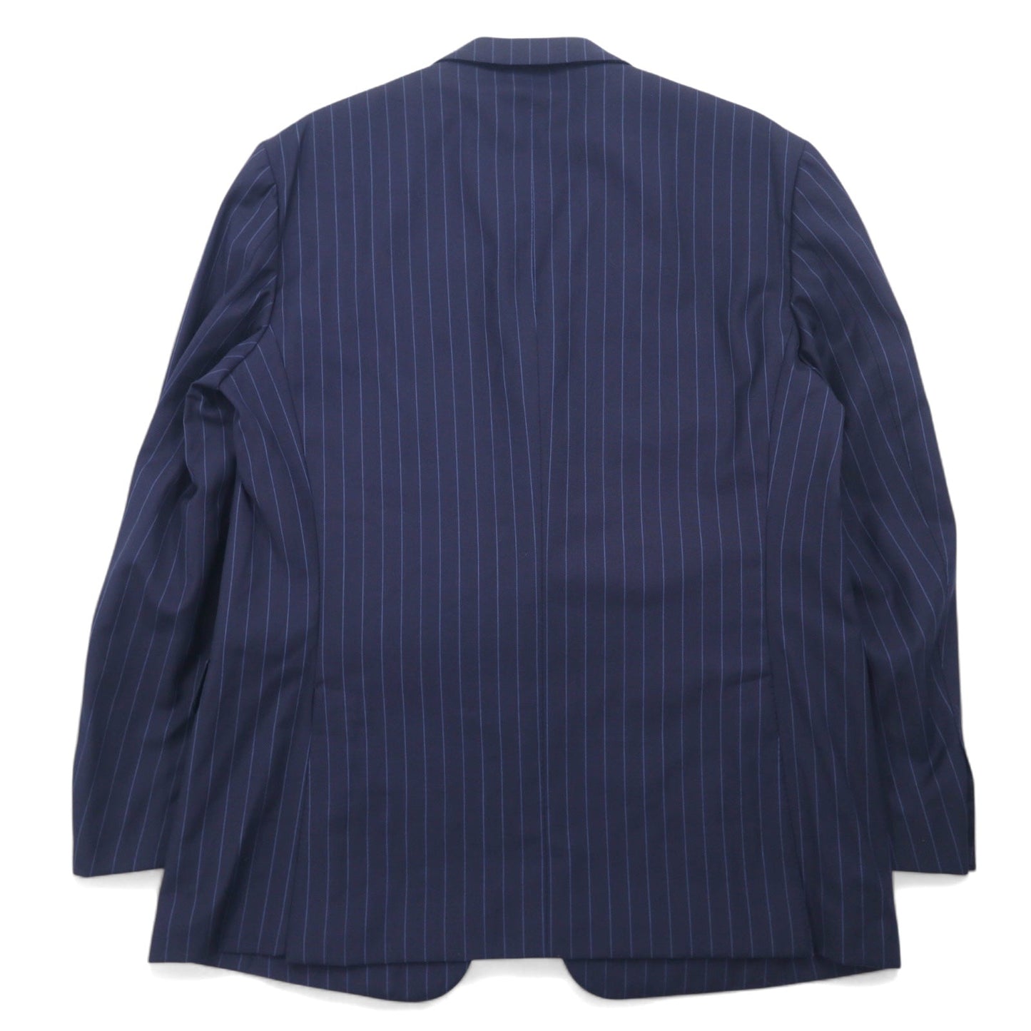 Ermenegildo Zegna スイス製 3B テーラードジャケット L ネイビー ウール ストライプ