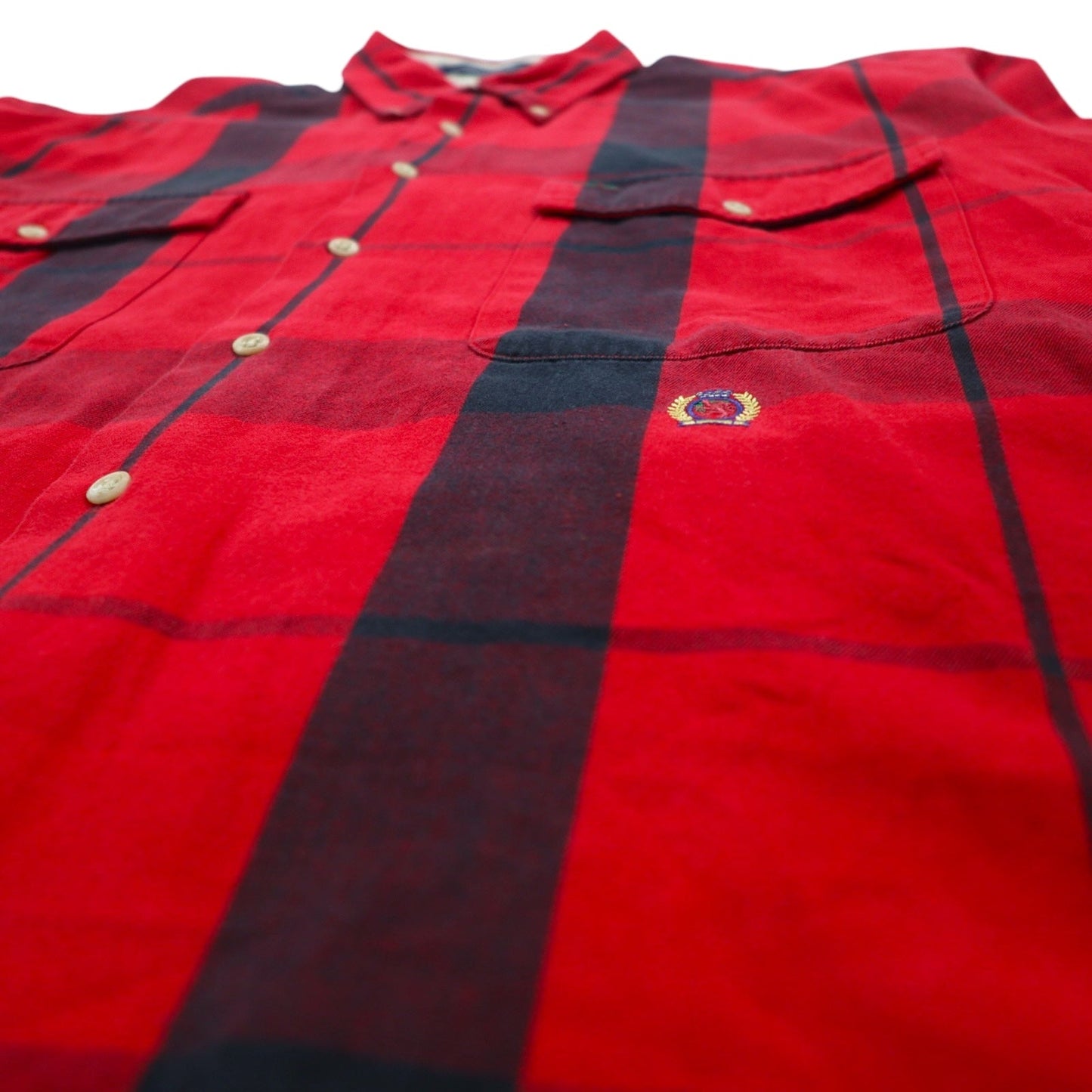 TOMMY HILFIGER 90年代 ボタンダウンシャツ L レッド チェック コットン