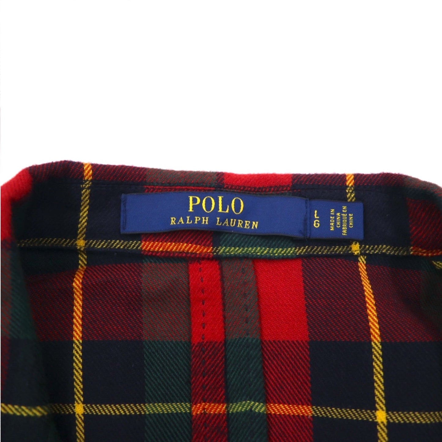 POLO RALPH LAUREN タータンチェック 3B フランネル テーラードジャケット L レッド コットン