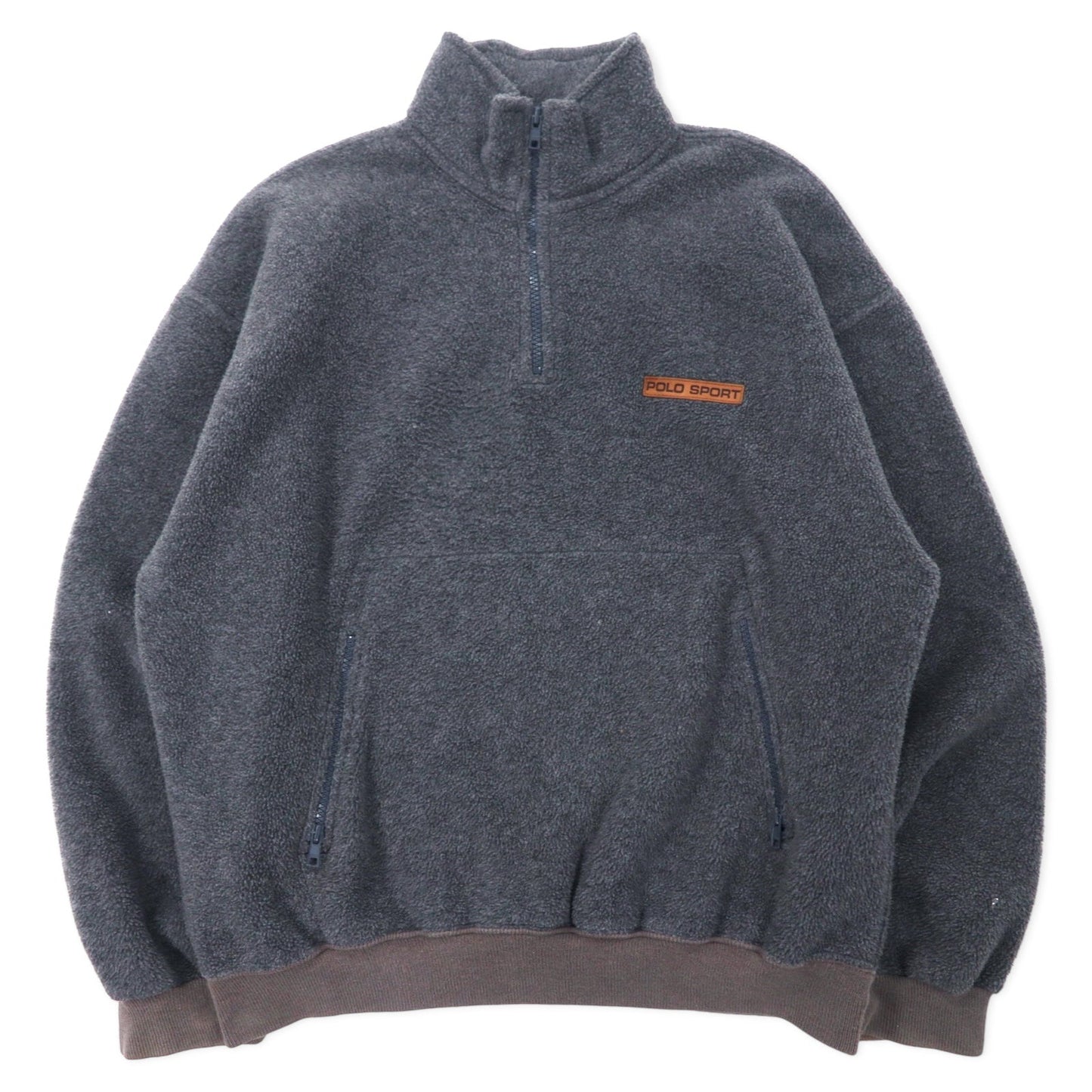 Polo by Ralph Lauren カナダ製 ハーフジップ フリースジャケット L グレー ポリエステル