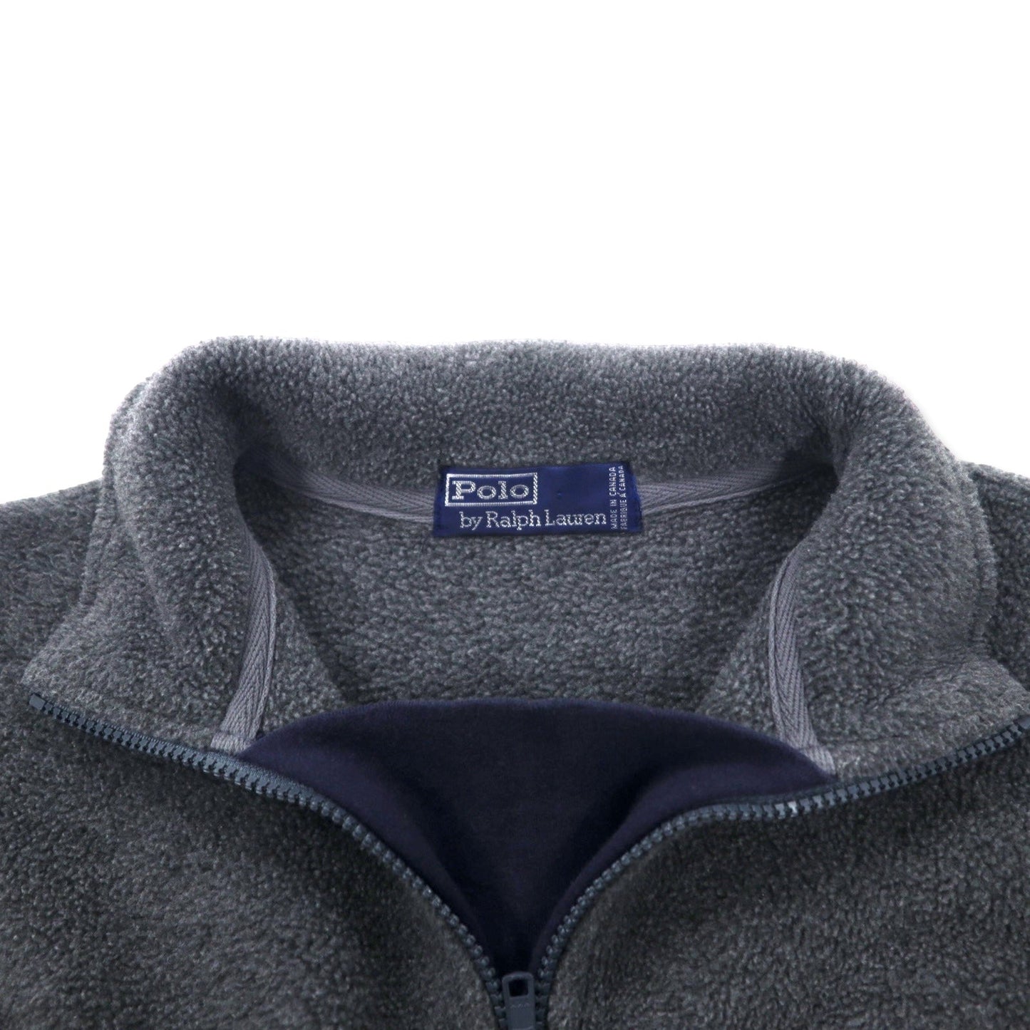 Polo by Ralph Lauren カナダ製 ハーフジップ フリースジャケット L グレー ポリエステル