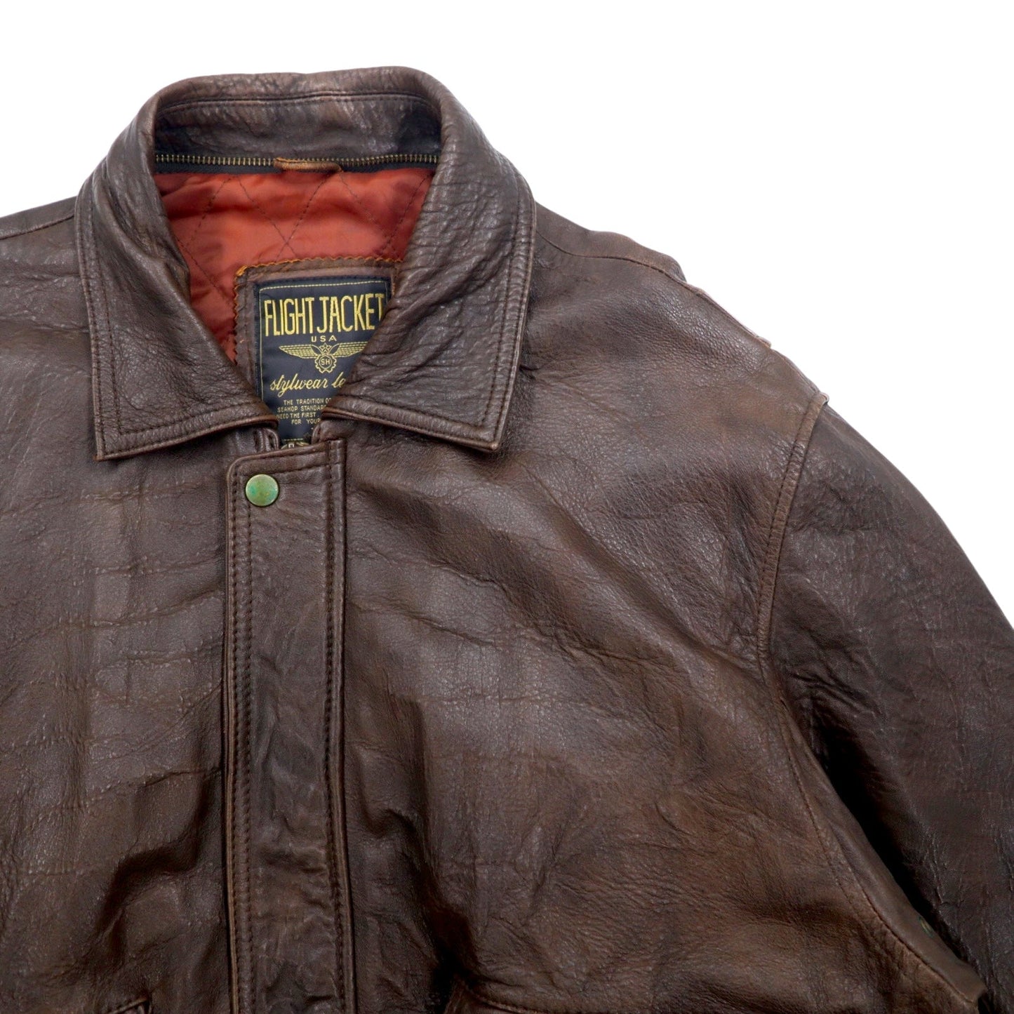 FLIGHT JACKET USA ラムレザー G-1 フライトジャケット ボンバージャケット L ブラウン 羊革 襟ボア着脱可能