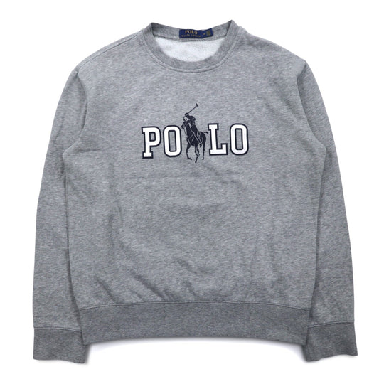 POLO RALPH LAUREN ビッグポニー ロゴプリント スウェット M グレー コットン