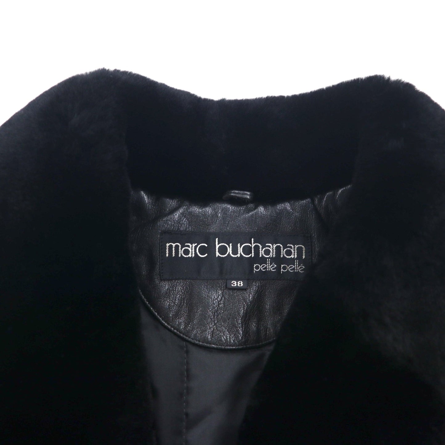 90年代 ペレペレ marc buchanan pelle pelle レザー ショールカラー ギャングコート M ブラック 牛革 襟ファー エポレット ベルト付き