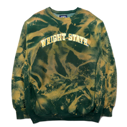 90年代 STEVE & BARRY’S リバースウィーブ REVERSE WEAVE スウェット XL グリーン コットン タイダイ 裏起毛 カレッジ WRIGHT STATE アーチロゴ
