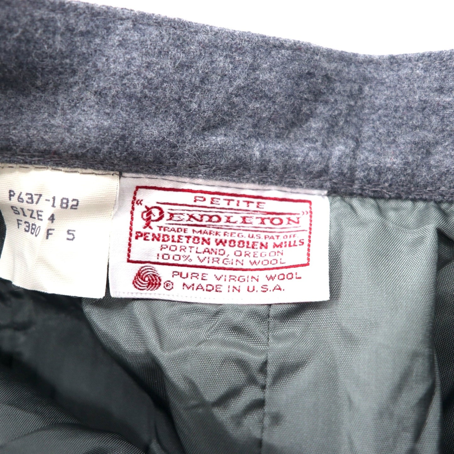 PENDLETON USA製 70年代 タック スカート 4 グレー ウール