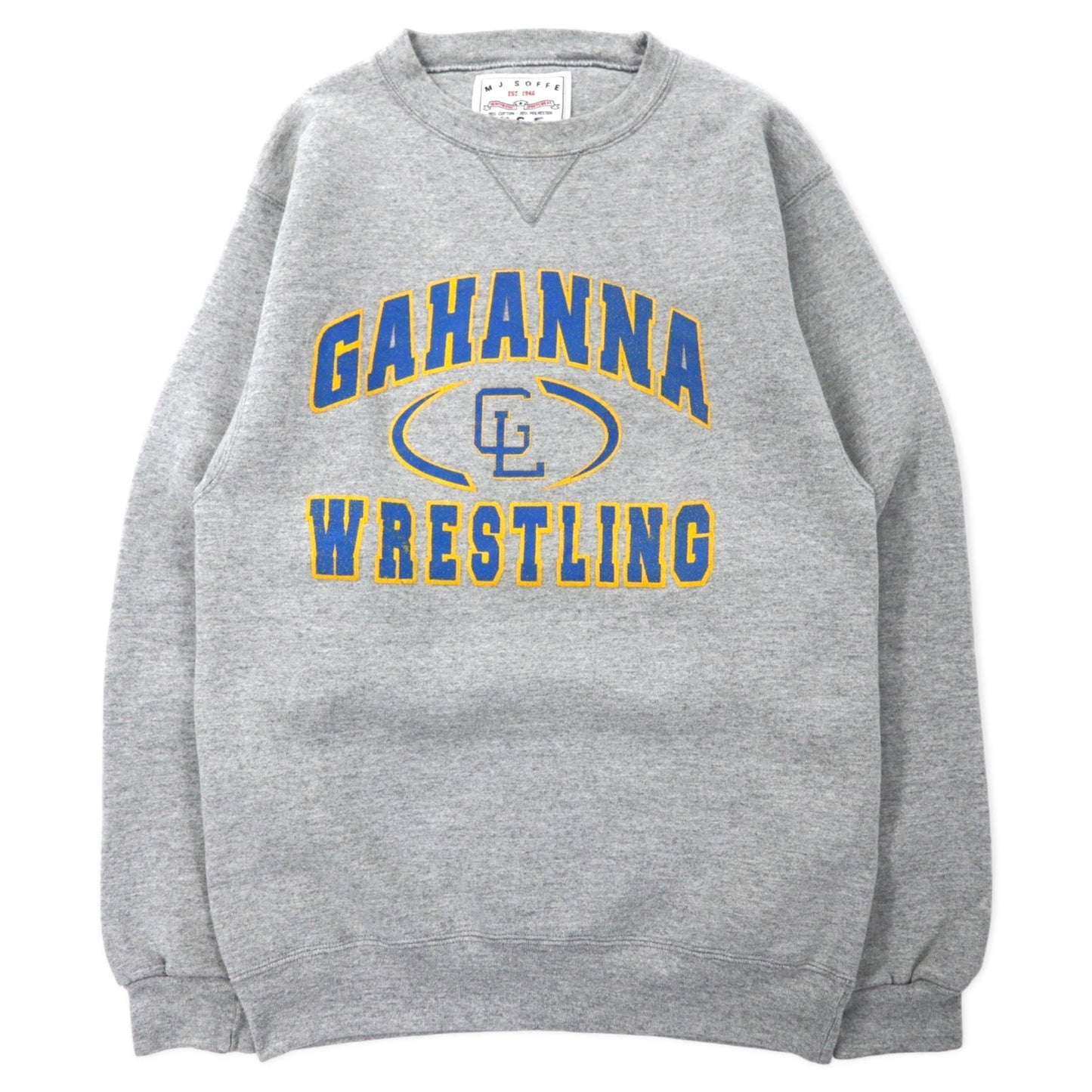 M.J. SOFFE USA製 90年代 カレッジ プリント スウェット S グレー コットン 前V GAHANNA WRESTLING