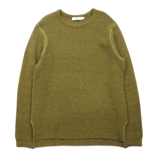 SUBTLE ( Silver and Gold ) ワッフル ニット セーター S カーキ サイドスリット 06-6226-8125 日本製