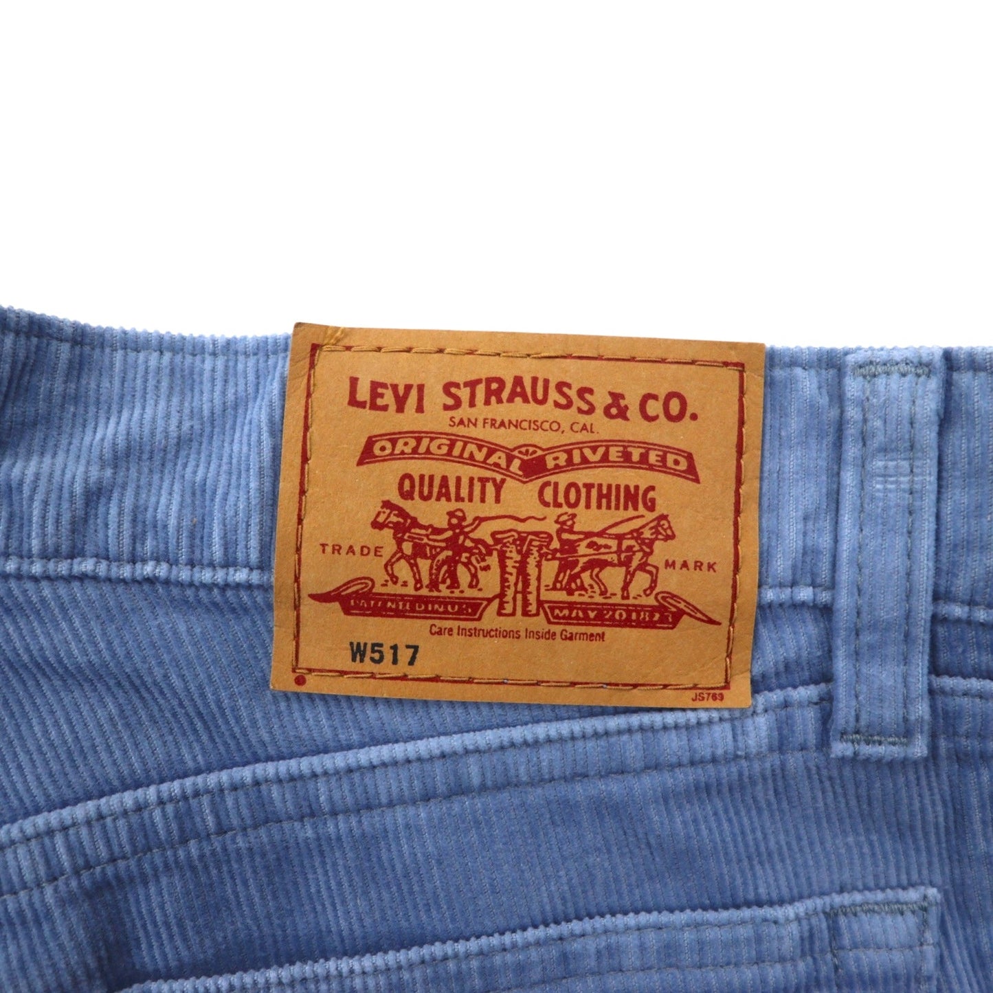 Levi's 00年代 ブーツカット コーデュロイパンツ M ブルー コットン W517 日本製