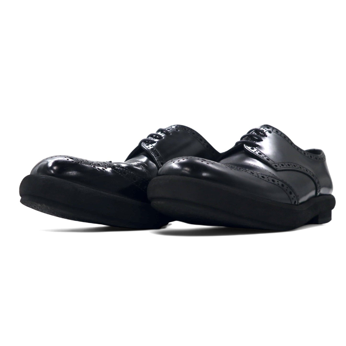tricot COMME des GARCONS ウイングチップ メダリオンシューズ 24.5cm ブラック レザー 日本製
