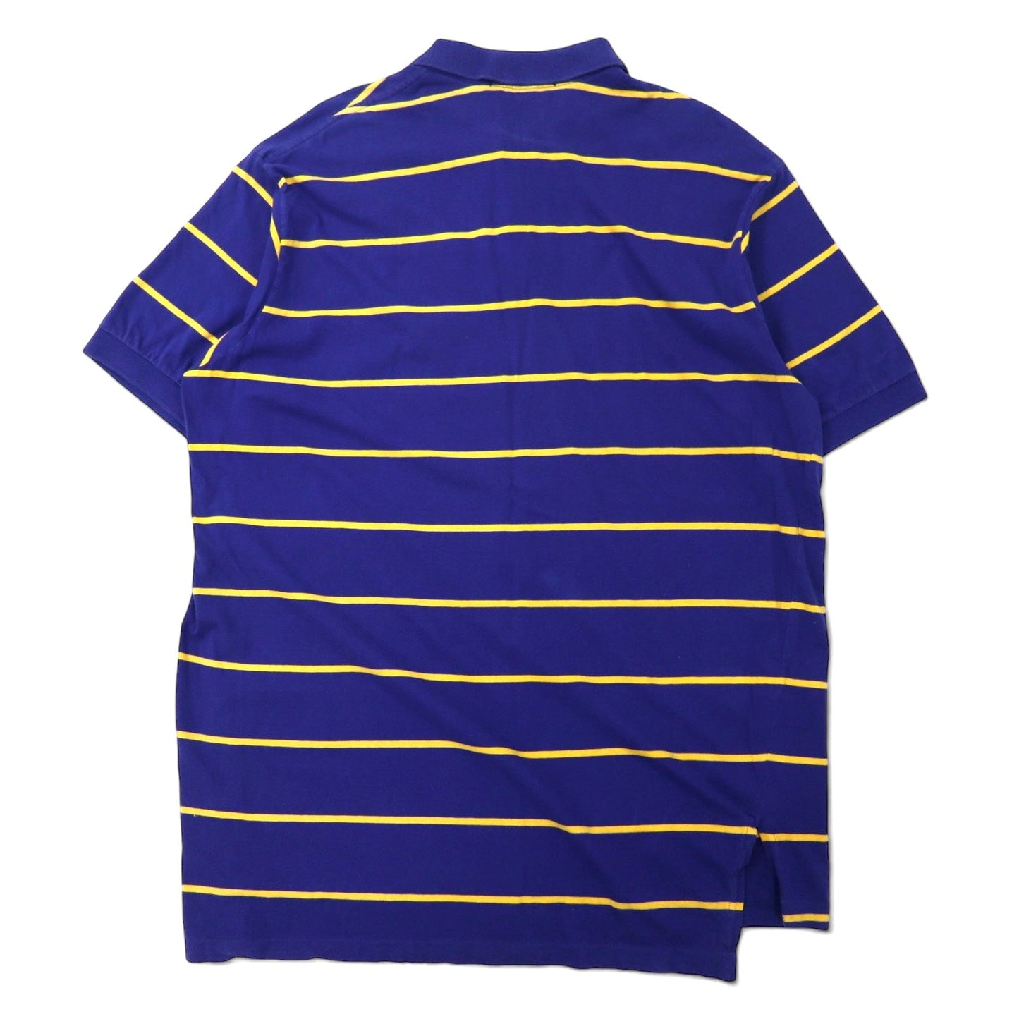 Polo by Ralph Lauren USA製 90年代 ボーダー ポロシャツ XL ブルー コットン スモールポニー 刺繍
