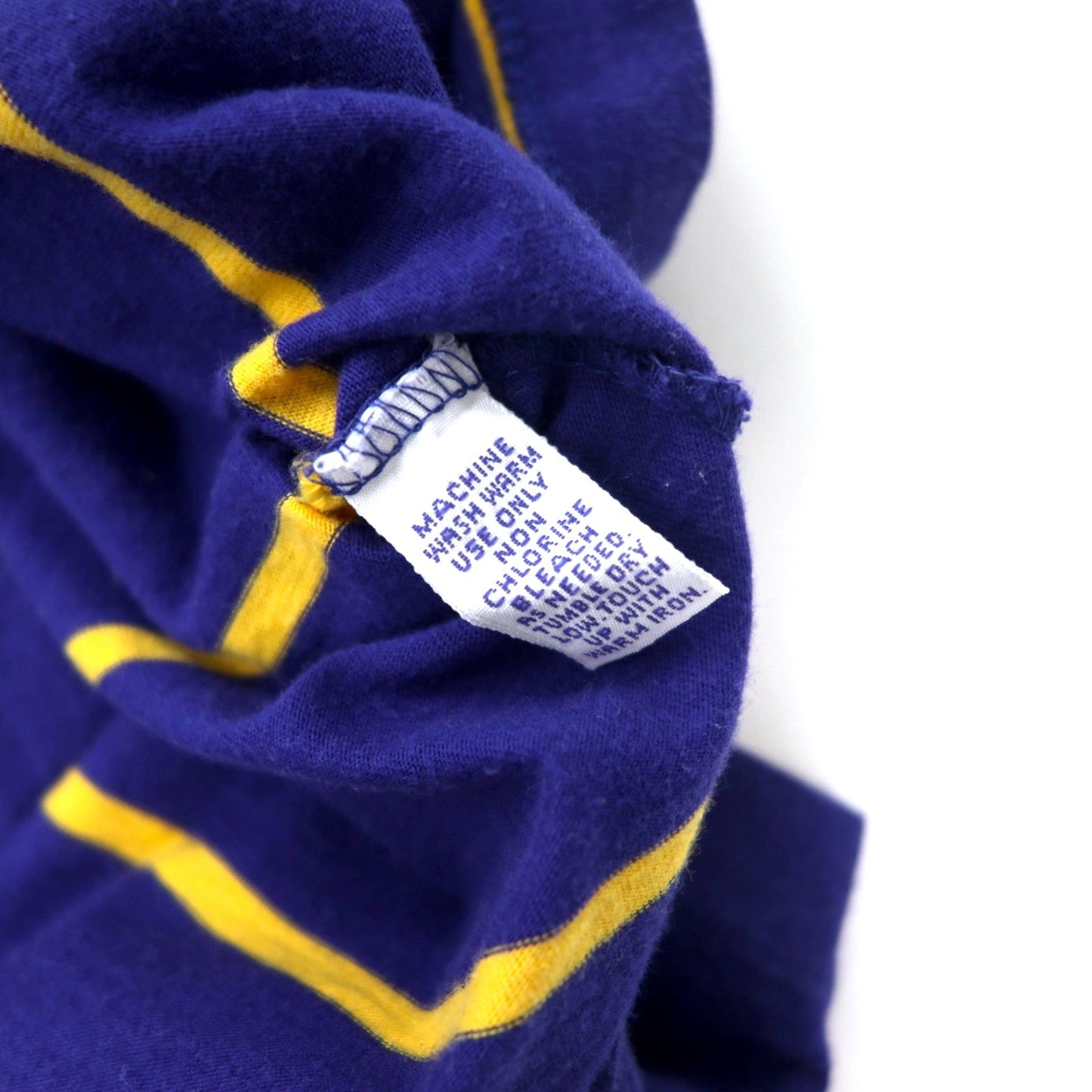 Polo by Ralph Lauren USA製 90年代 ボーダー ポロシャツ XL ブルー コットン スモールポニー 刺繍