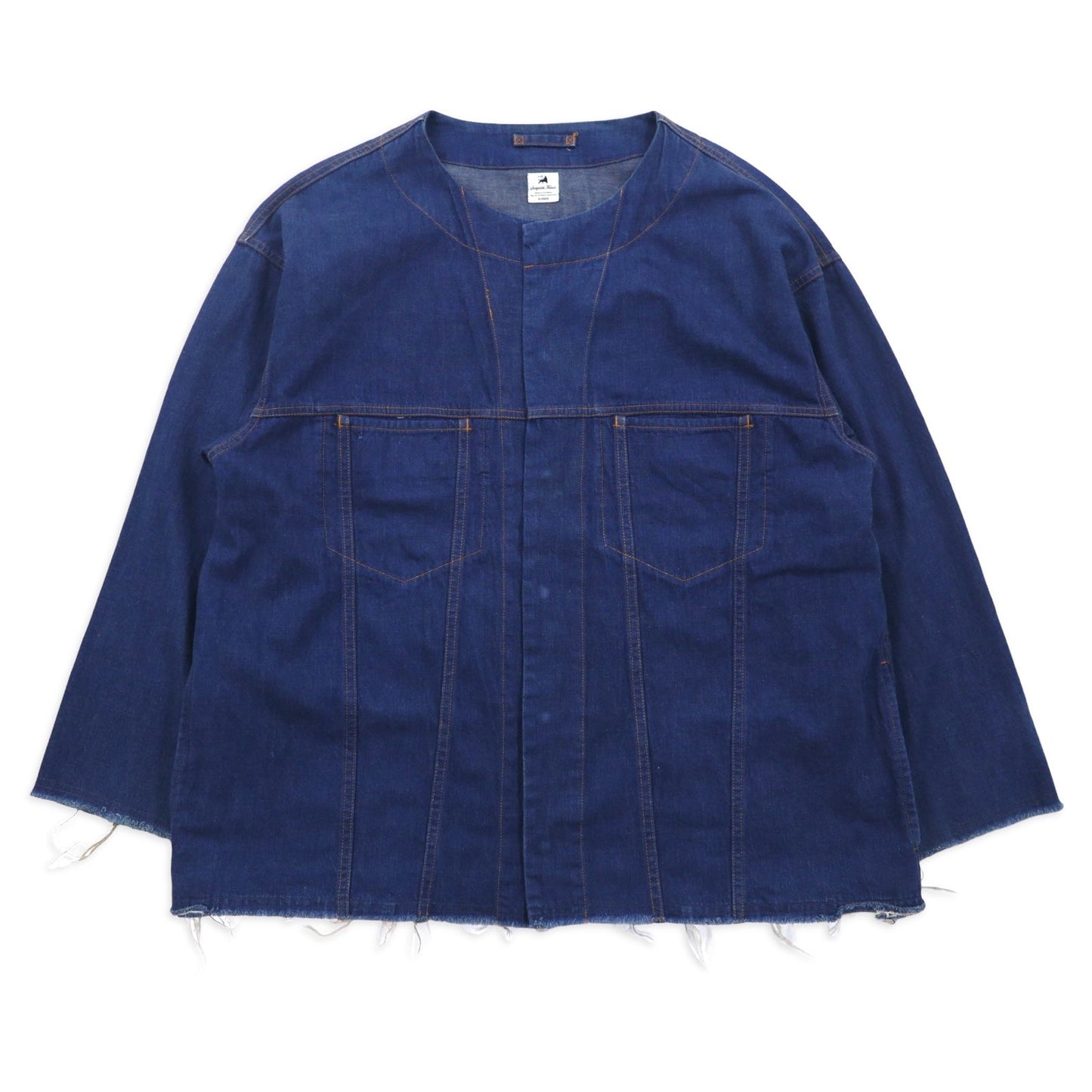 Sasquatchfabrix. デニム ビッグシャツ ジャケット L インディゴ ブルー カットオフ Denim Big Shirt - 3rd TYPE 16AW-SY9-007 日本製