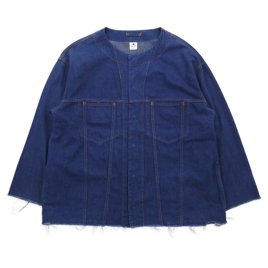 Sasquatchfabrix. デニム ビッグシャツ ジャケット L インディゴ ブルー カットオフ Denim Big Shirt - 3rd TYPE 16AW-SY9-007 日本製