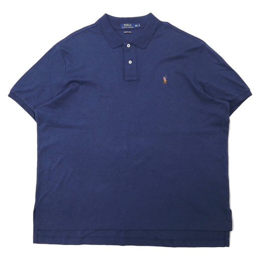 POLO RALPH LAUREN ピマ ソフトタッチ ポロシャツ XXL ネイビー コットン スモールポニー 刺繍