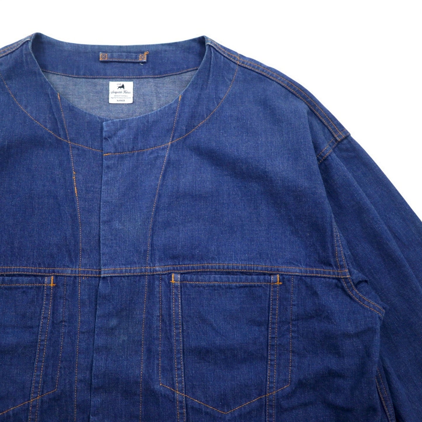 Sasquatchfabrix. デニム ビッグシャツ ジャケット L インディゴ ブルー カットオフ Denim Big Shirt - 3rd TYPE 16AW-SY9-007 日本製