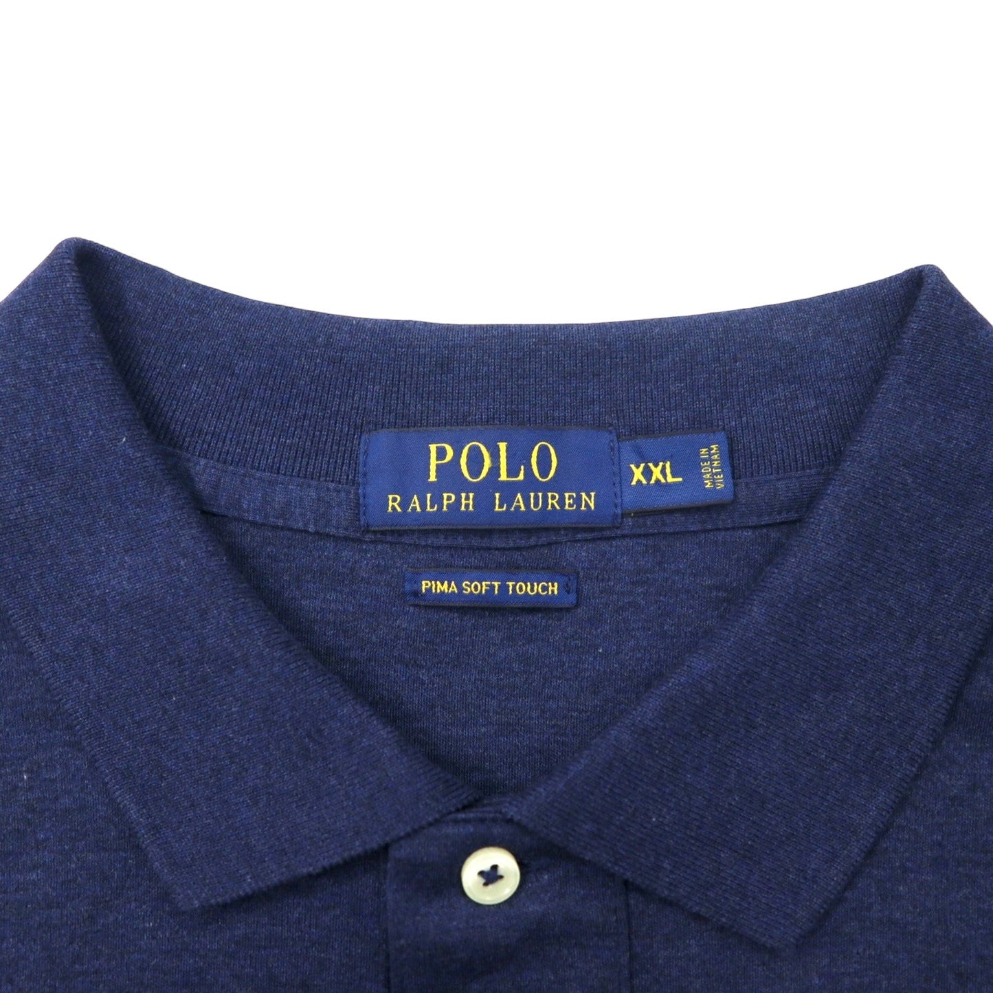 POLO RALPH LAUREN ピマ ソフトタッチ ポロシャツ XXL ネイビー コットン スモールポニー 刺繍