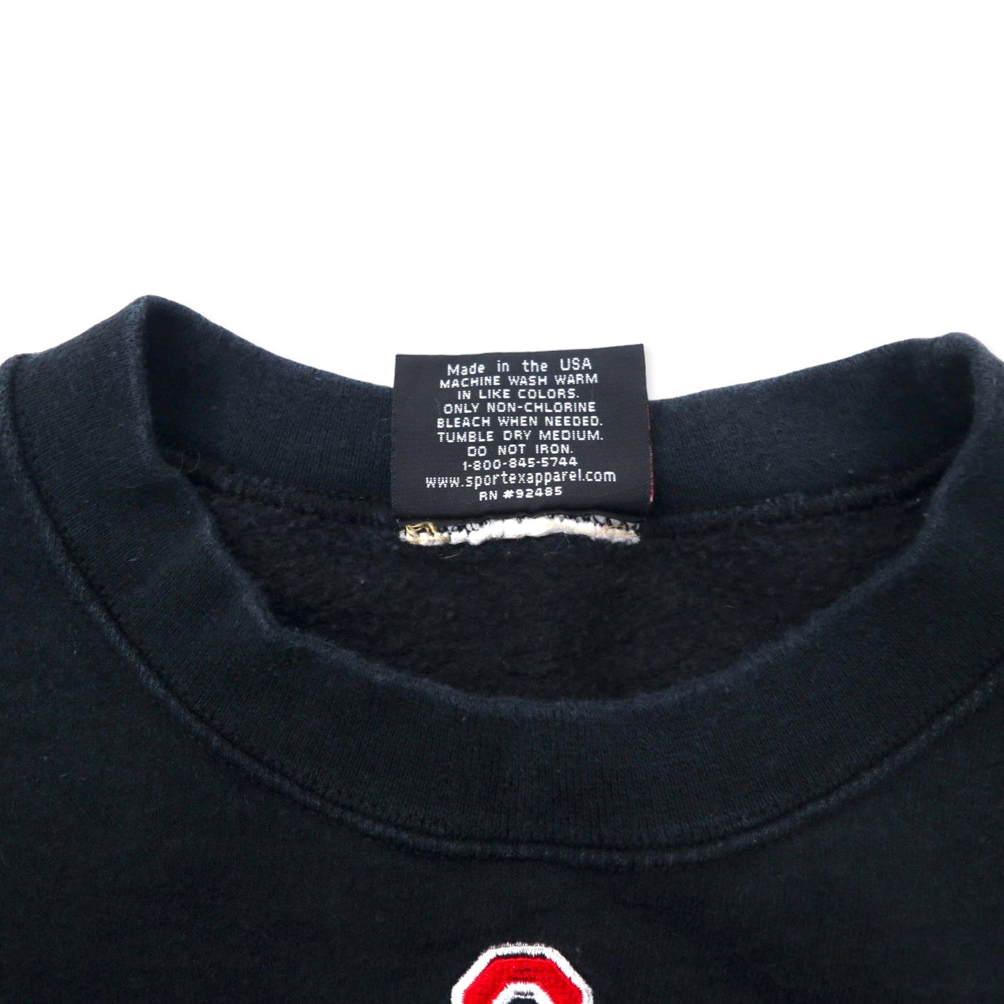 SPORTEX USA製 カレッジ 刺繍 スウェット XL ブラック コットン OHIO STATE ビッグサイズ