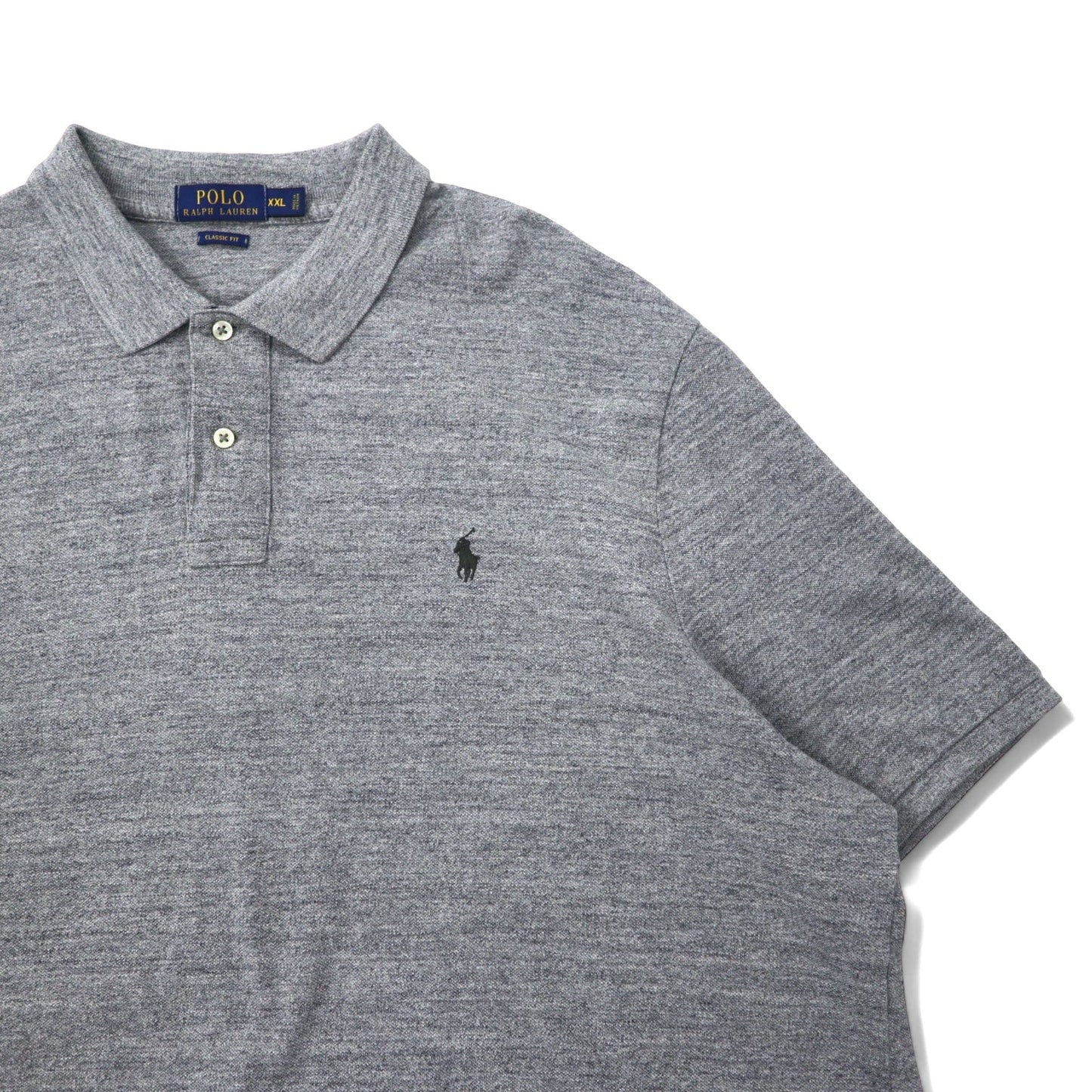 POLO RALPH  LAUREN クラシックフィット ポロシャツ XXL グレー コットン スモールポニー 刺繍