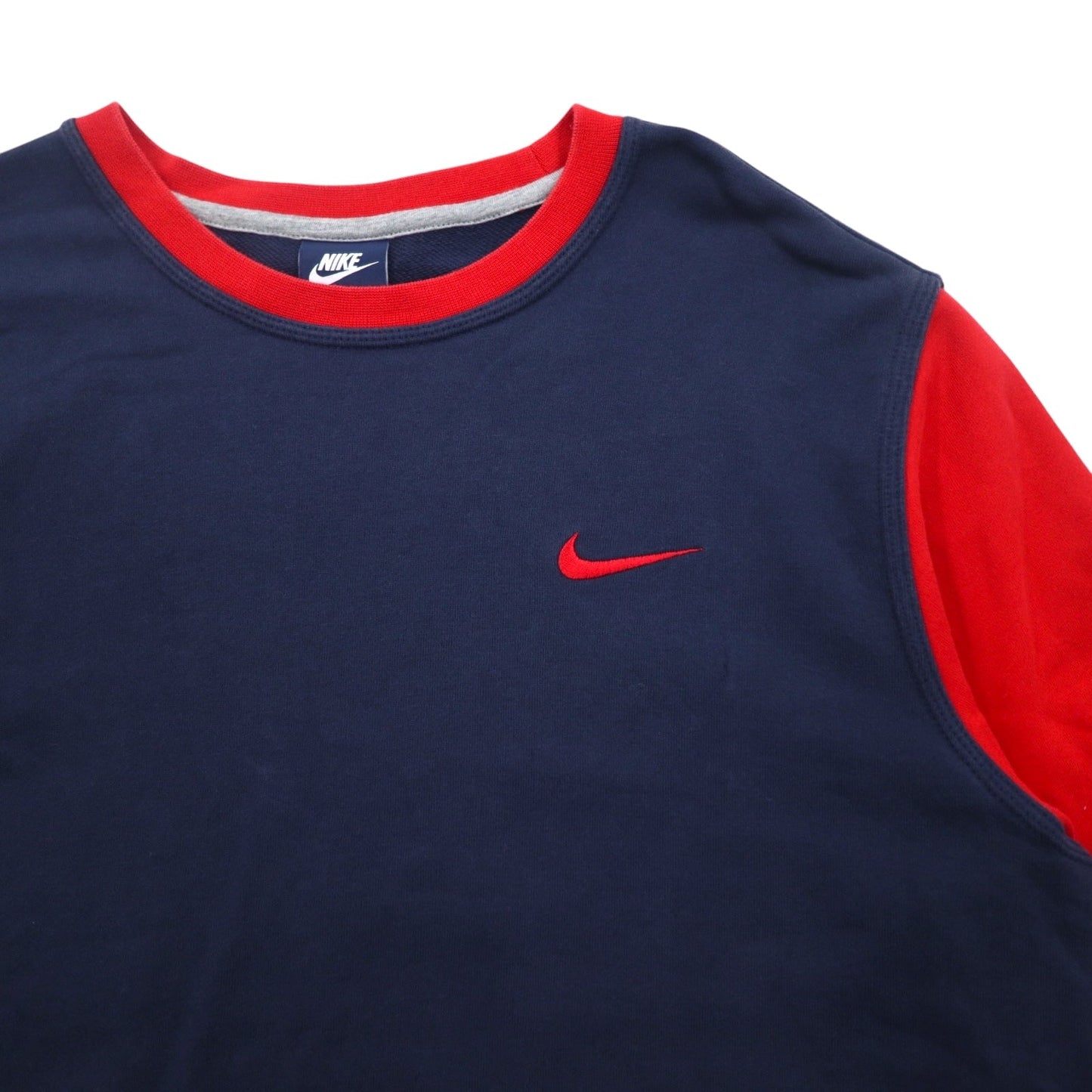 NIKE クラブフレンチテリークルー スウェット XL ネイビー レッド スウォッシュ 637903-451