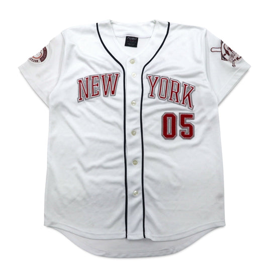 FUBU 90年代 ベースボールシャツ L ホワイト ワッペン NEW YORK