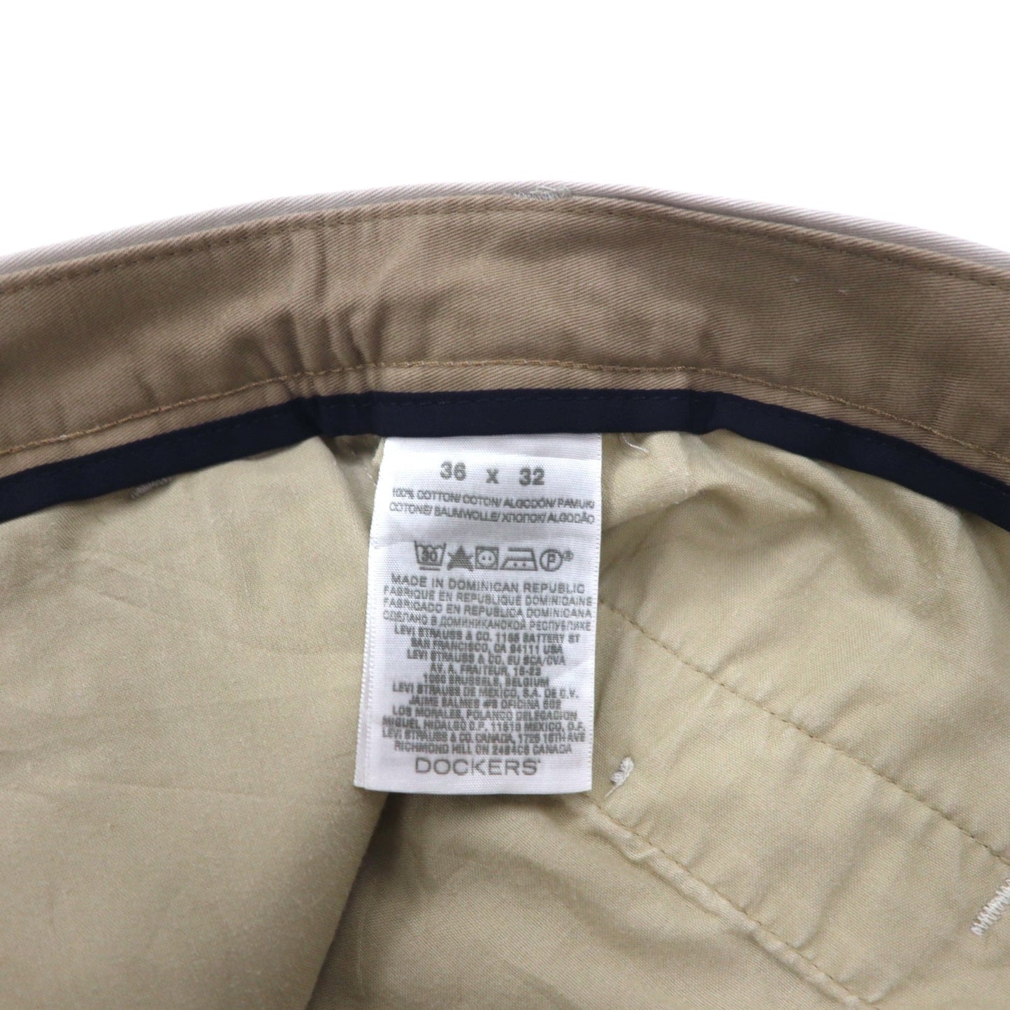 DOCKERS ( Levi's ) RELAXED FIT タック ワイドチノパンツ 36 ベージュ コットン