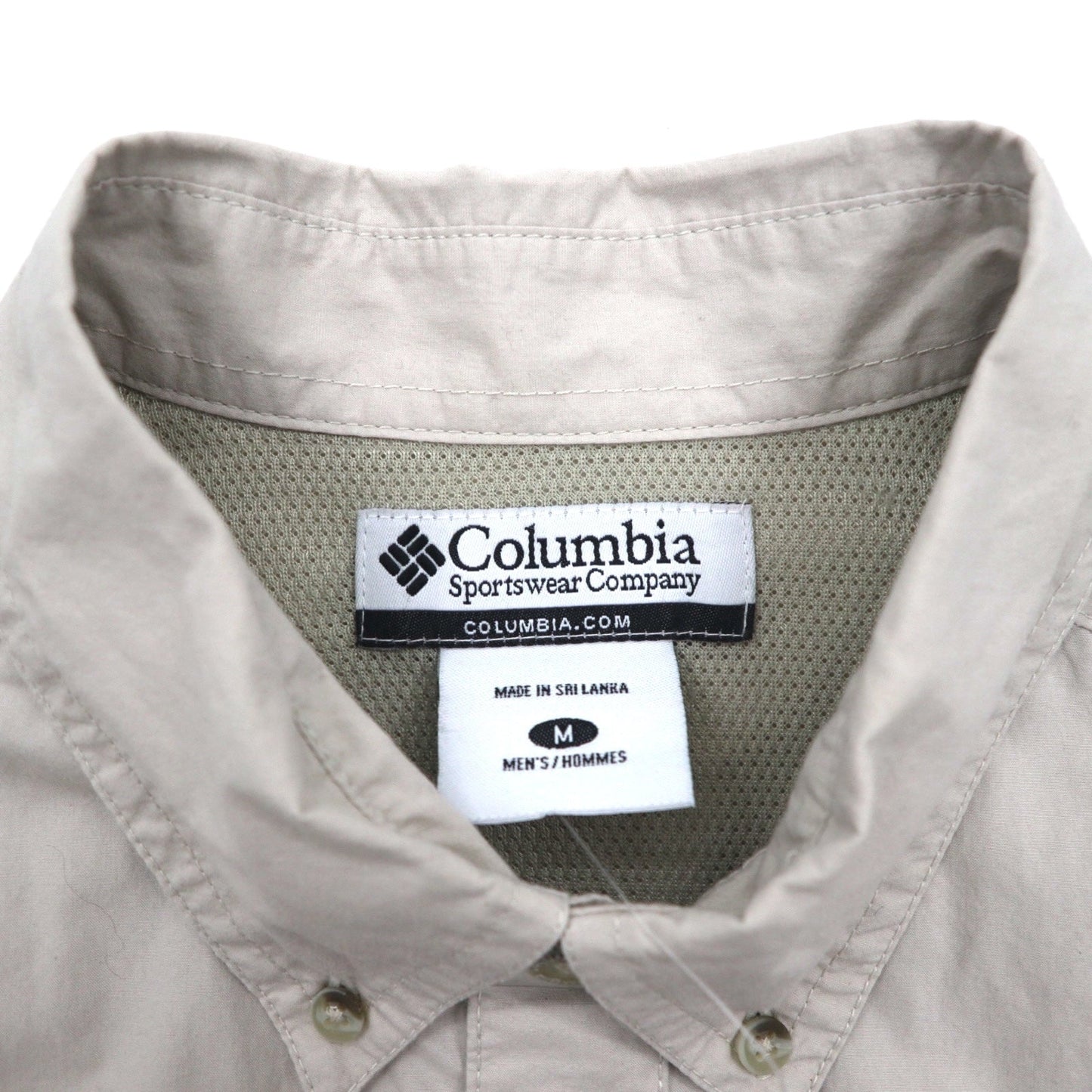 Columbia 半袖 ボタンダウン フィッシングシャツ M ベージュ ポリエステル Marquam Trail S/S Shirt AM7240 スリランカ製 未使用品
