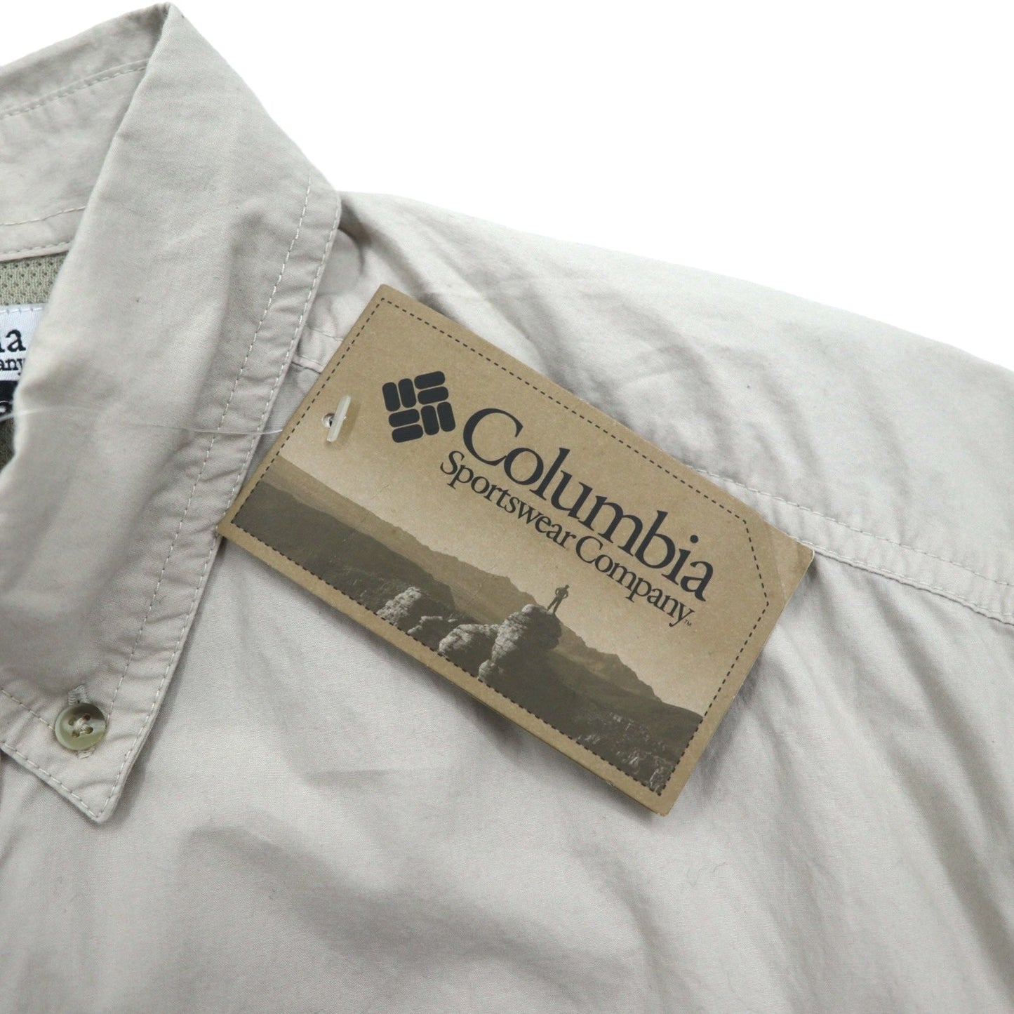 Columbia 半袖 ボタンダウン フィッシングシャツ M ベージュ ポリエステル Marquam Trail S/S Shirt AM7240 スリランカ製 未使用品
