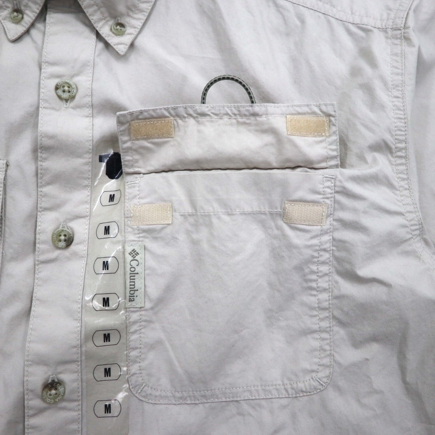 Columbia 半袖 ボタンダウン フィッシングシャツ M ベージュ ポリエステル Marquam Trail S/S Shirt AM7240 スリランカ製 未使用品